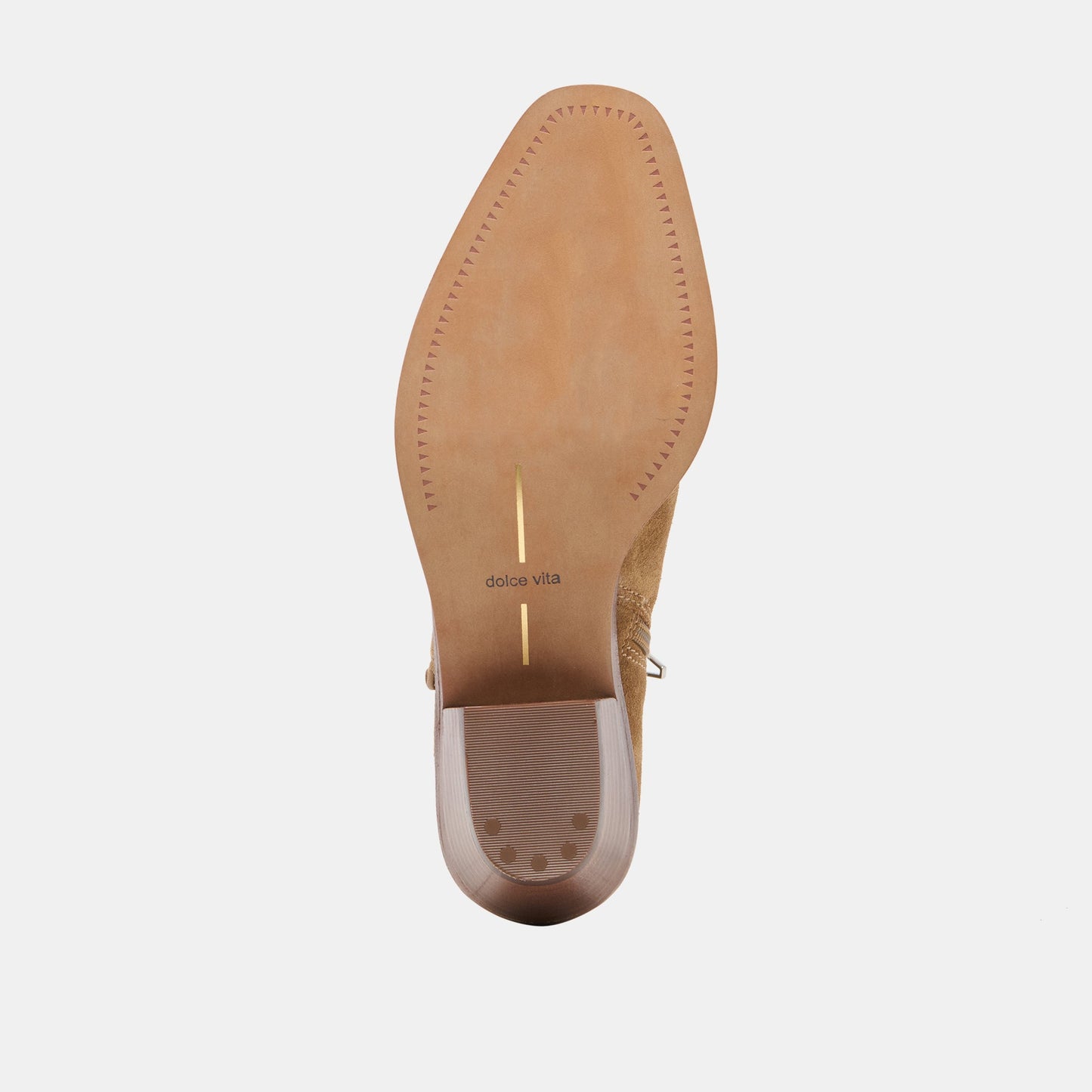 RUDO Lt Brown Suede Western Pointed-Toe Ankle Boots