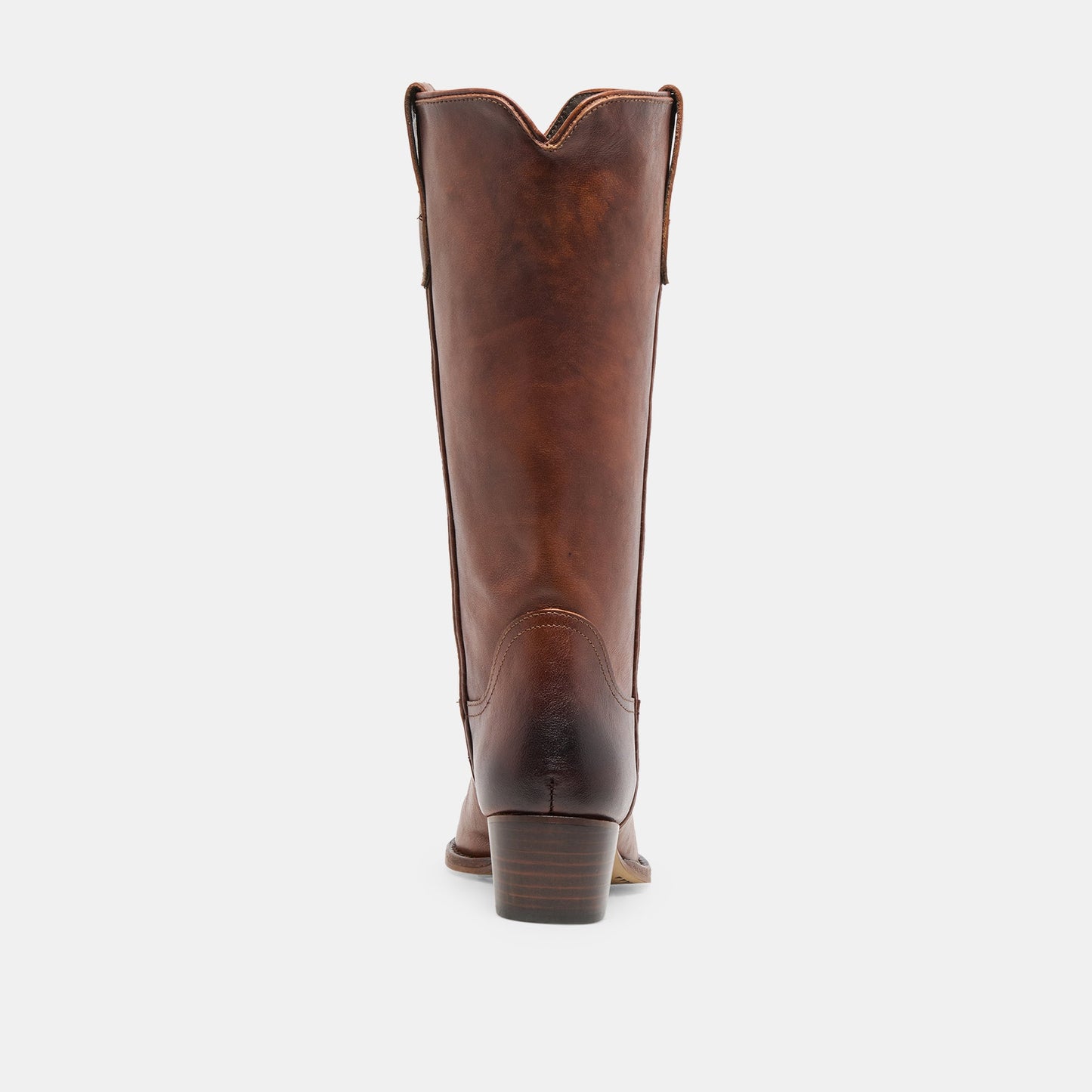 VIGLA Chestnut Leather Pointed-Toe Western Boots