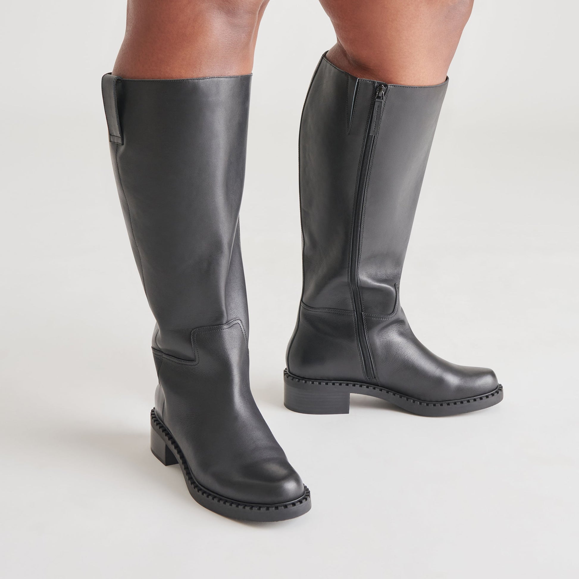 Glory H2O Waterproof Black Leather Extra Wide Calf Boots