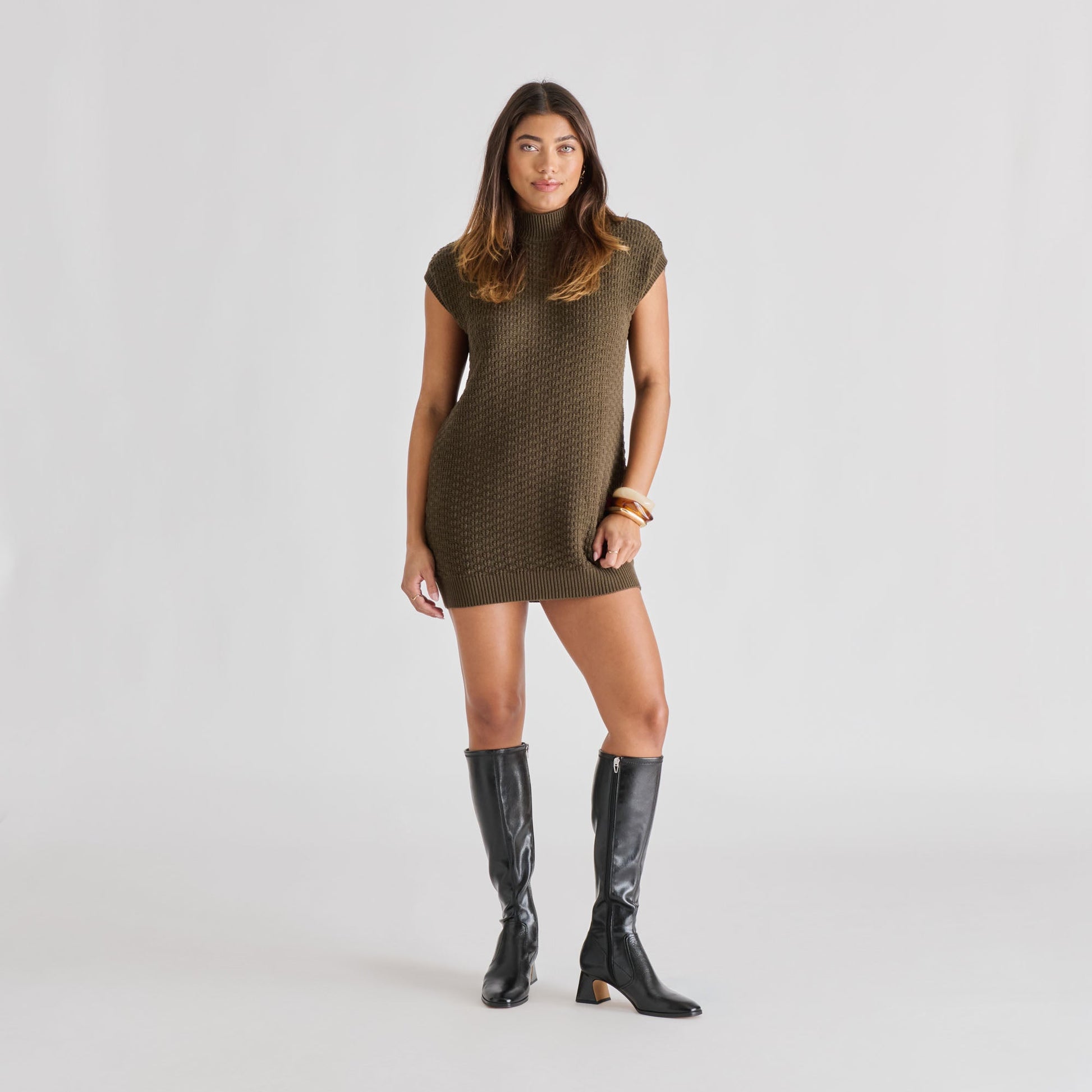 Alivia Black Leather Boots