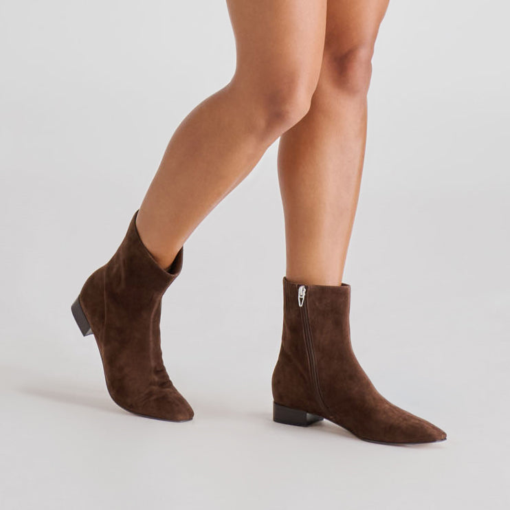 Tarine Dk Brown Nubuck Booties