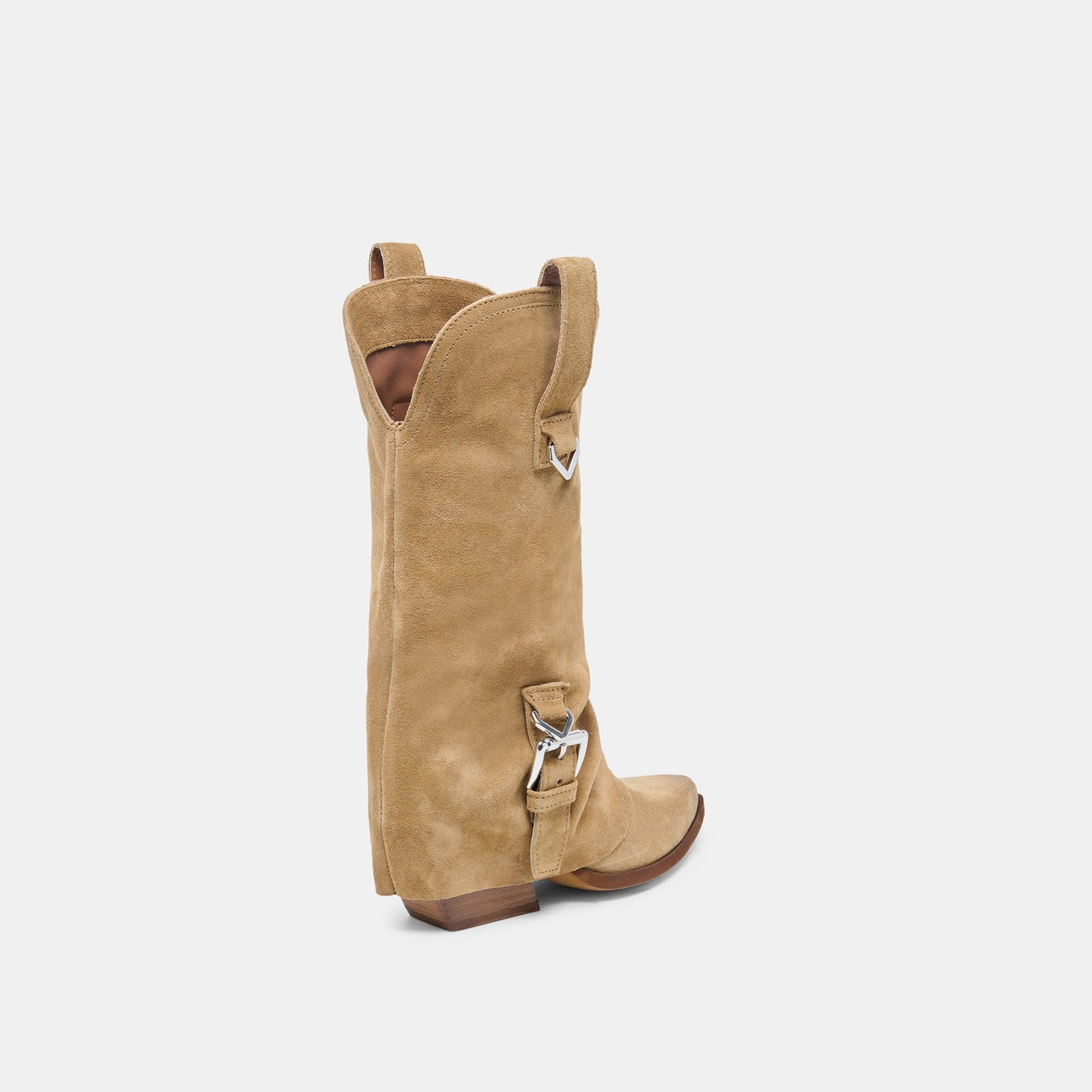 ROGUE Camel Suede Mid-Calf Western Slouch Boots