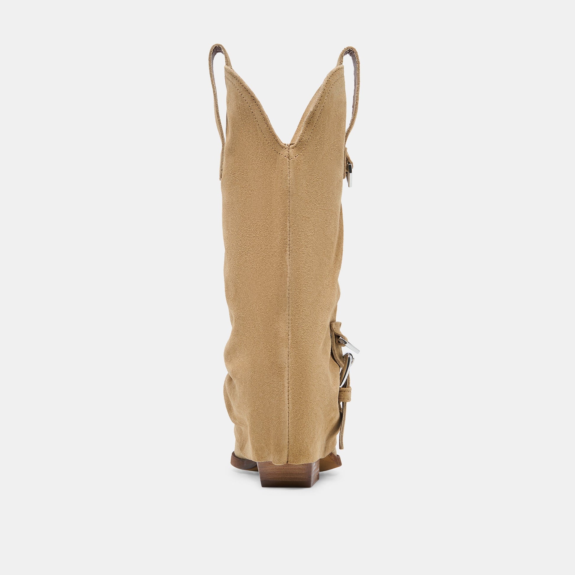 ROGUE Camel Suede Mid-Calf Western Slouch Boots