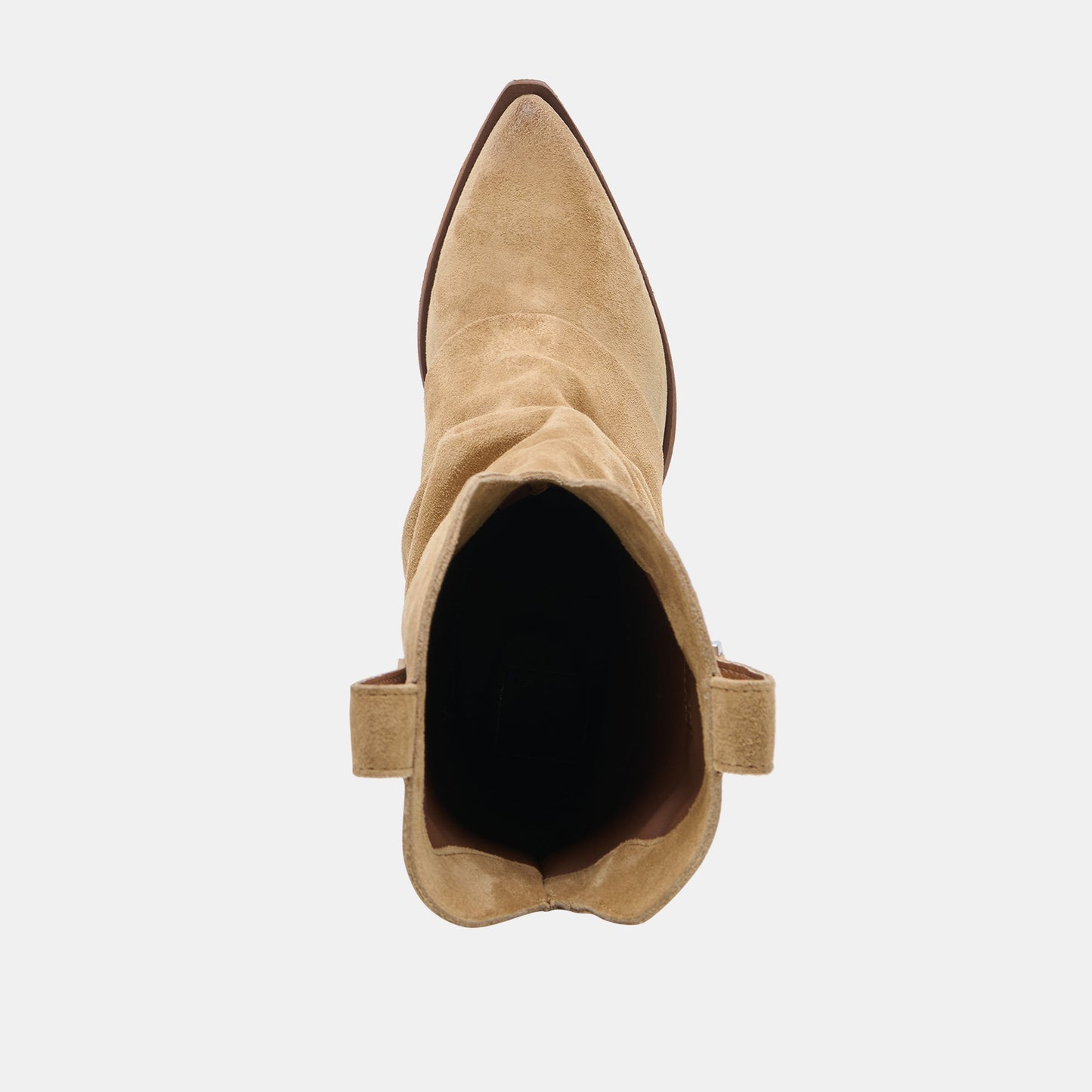 ROGUE Camel Suede Mid-Calf Western Slouch Boots