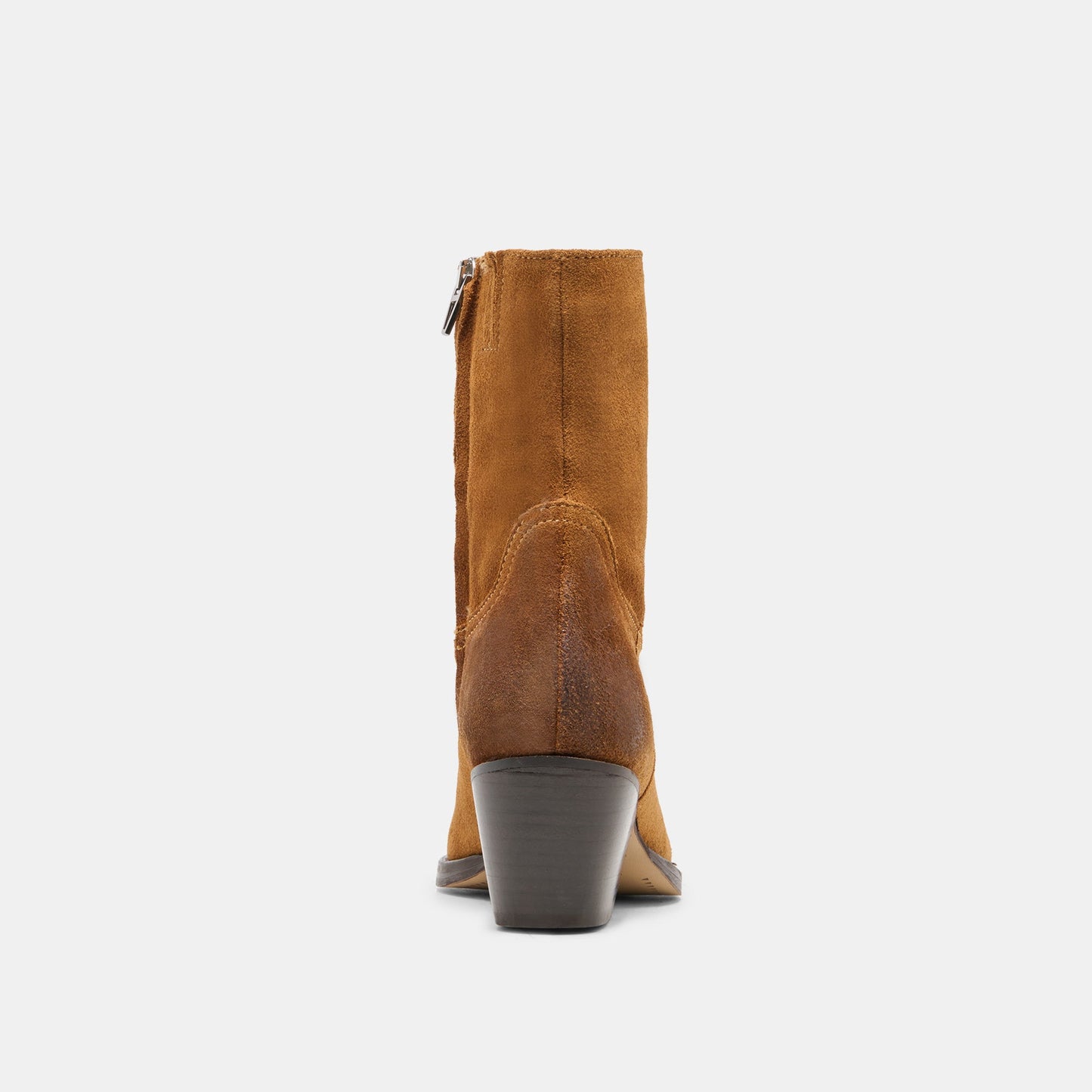 KLYDE Cognac Suede Block Heel Ankle Boots