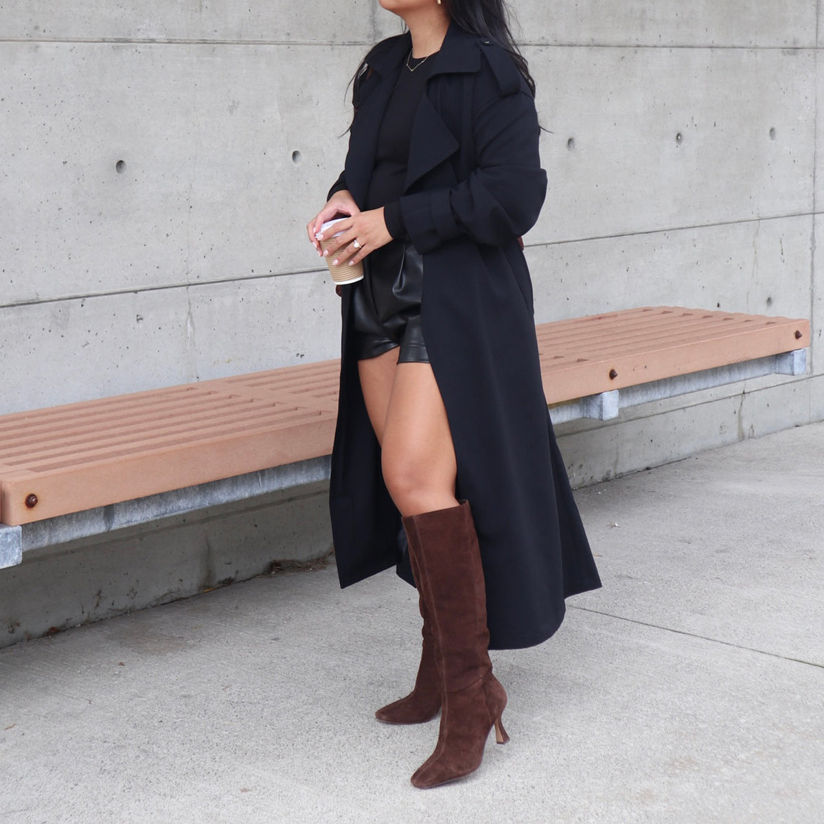 GYRA WIDE CALF BOOTS DK BROWN SUEDE
 – Dolce Vita