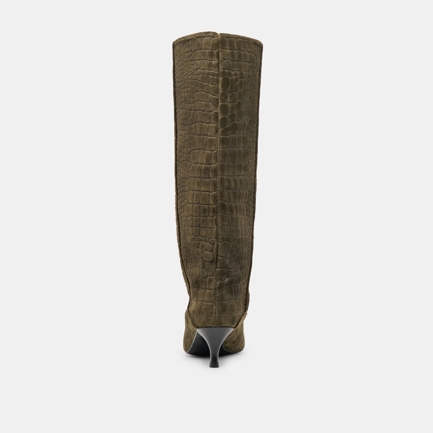 Roxla Olive Croco Embossed Leather Boots