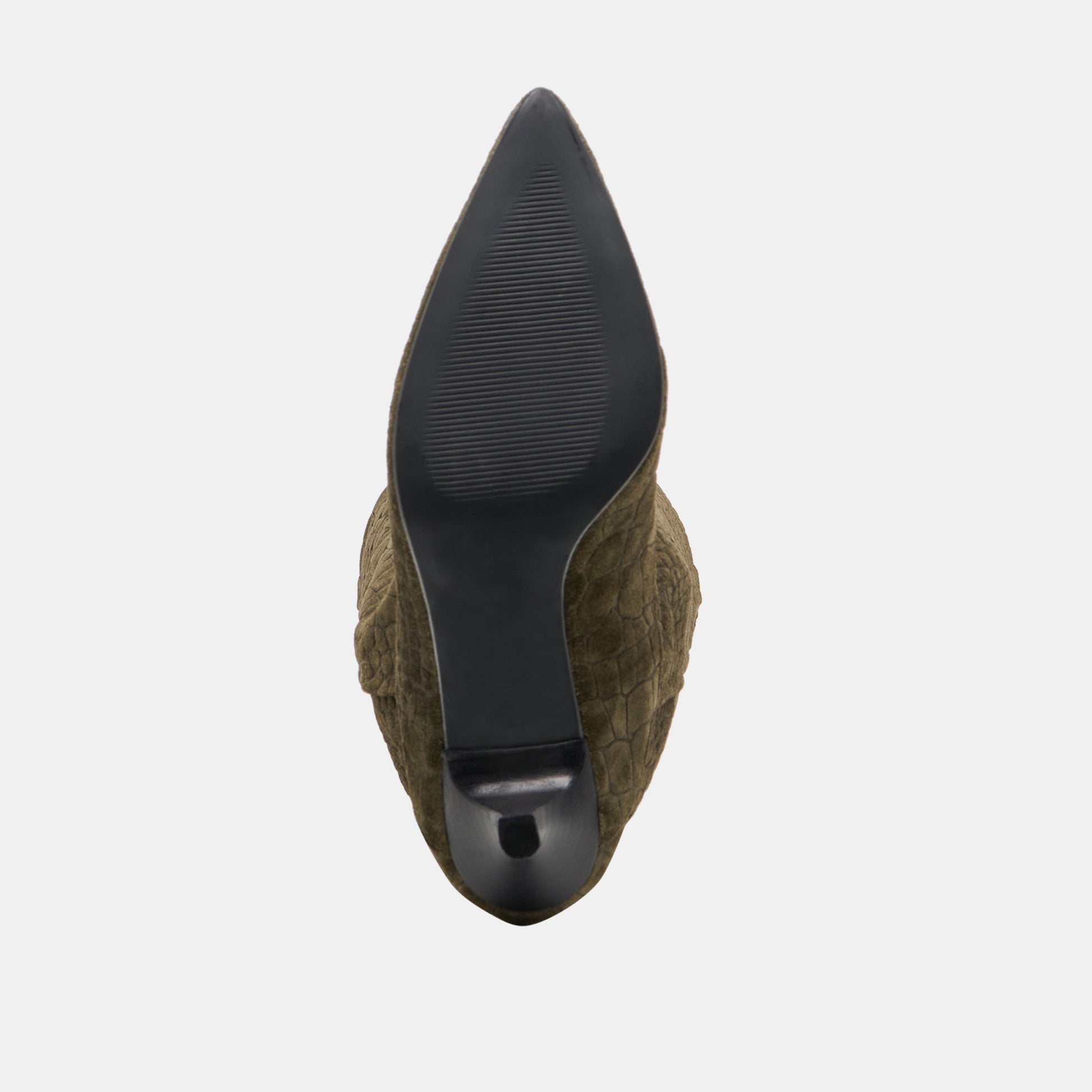 Roxla Olive Croco Embossed Leather Boots