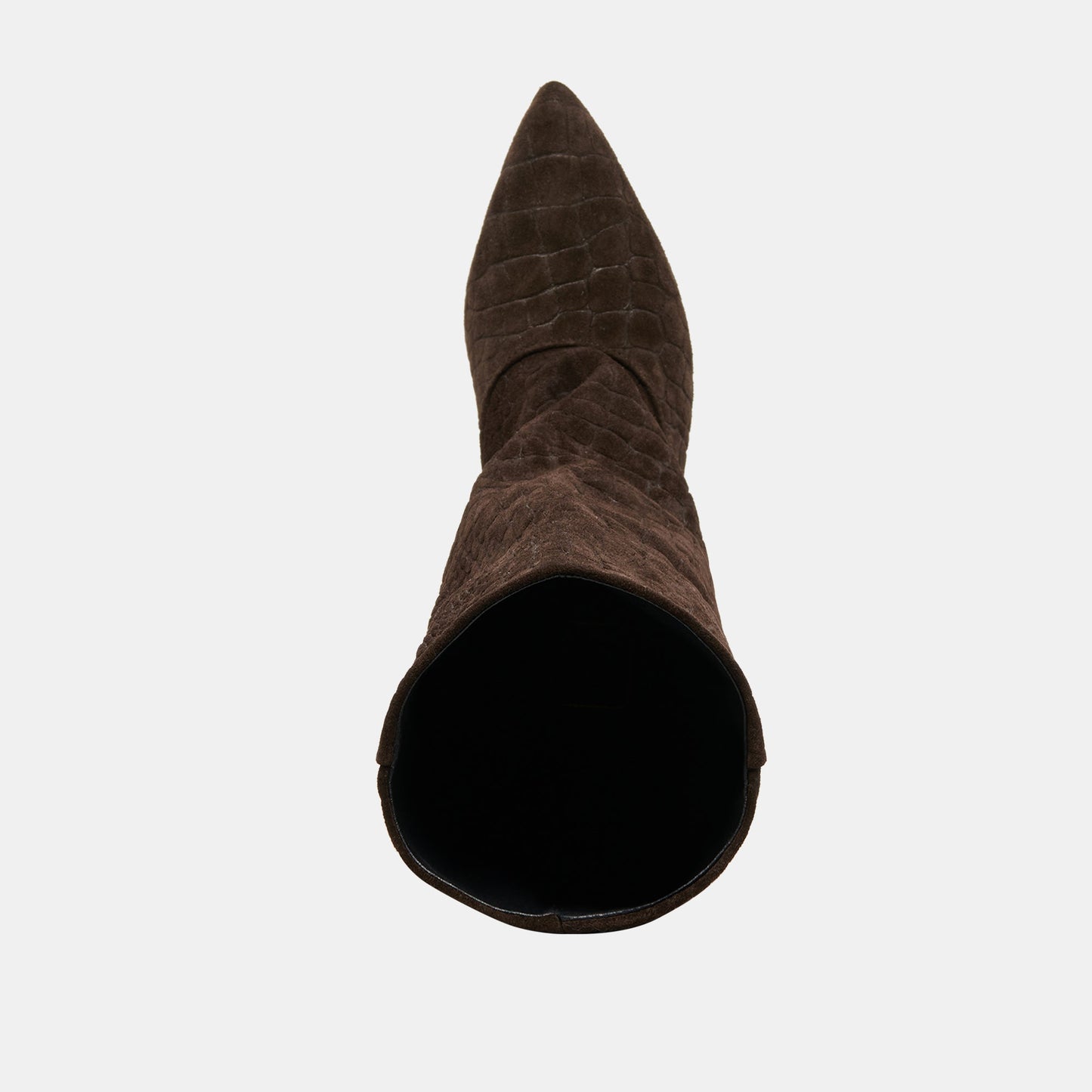 Roxla Dk Chocolate Croco Embossed Leather Boots