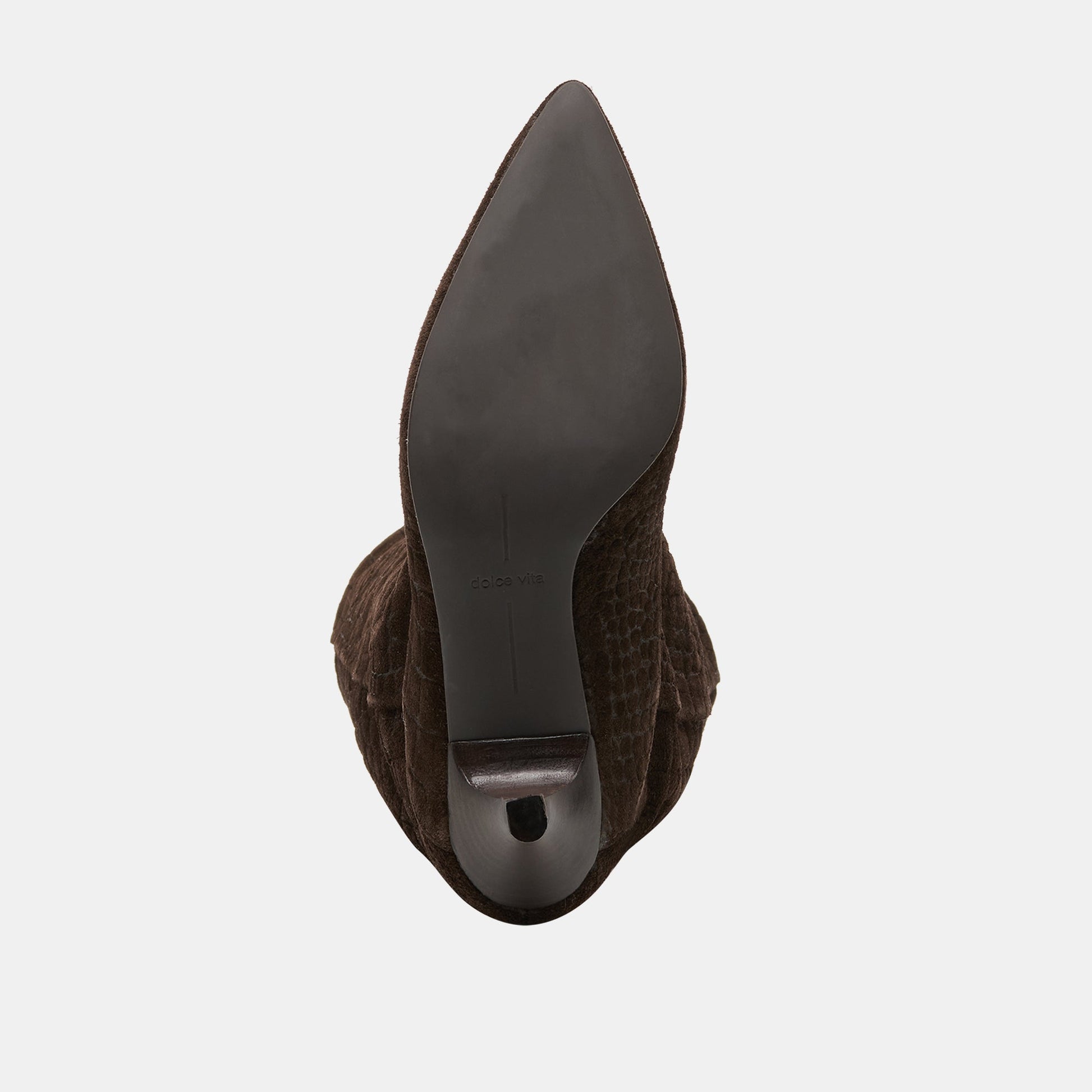 Roxla Dk Chocolate Croco Embossed Leather Boots
