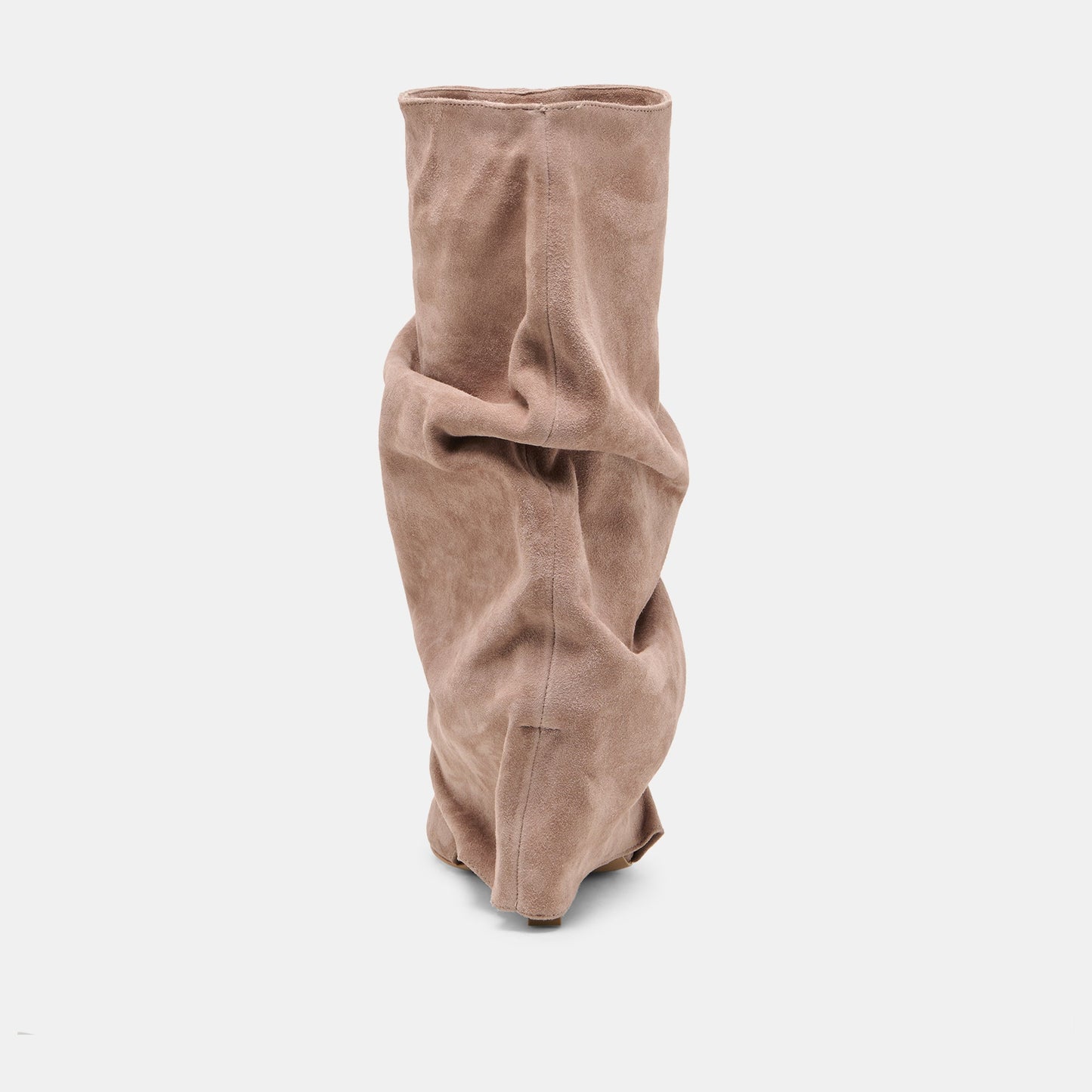 CLYFF Taupe Suede Slouch Foldover Open-Toe Boots