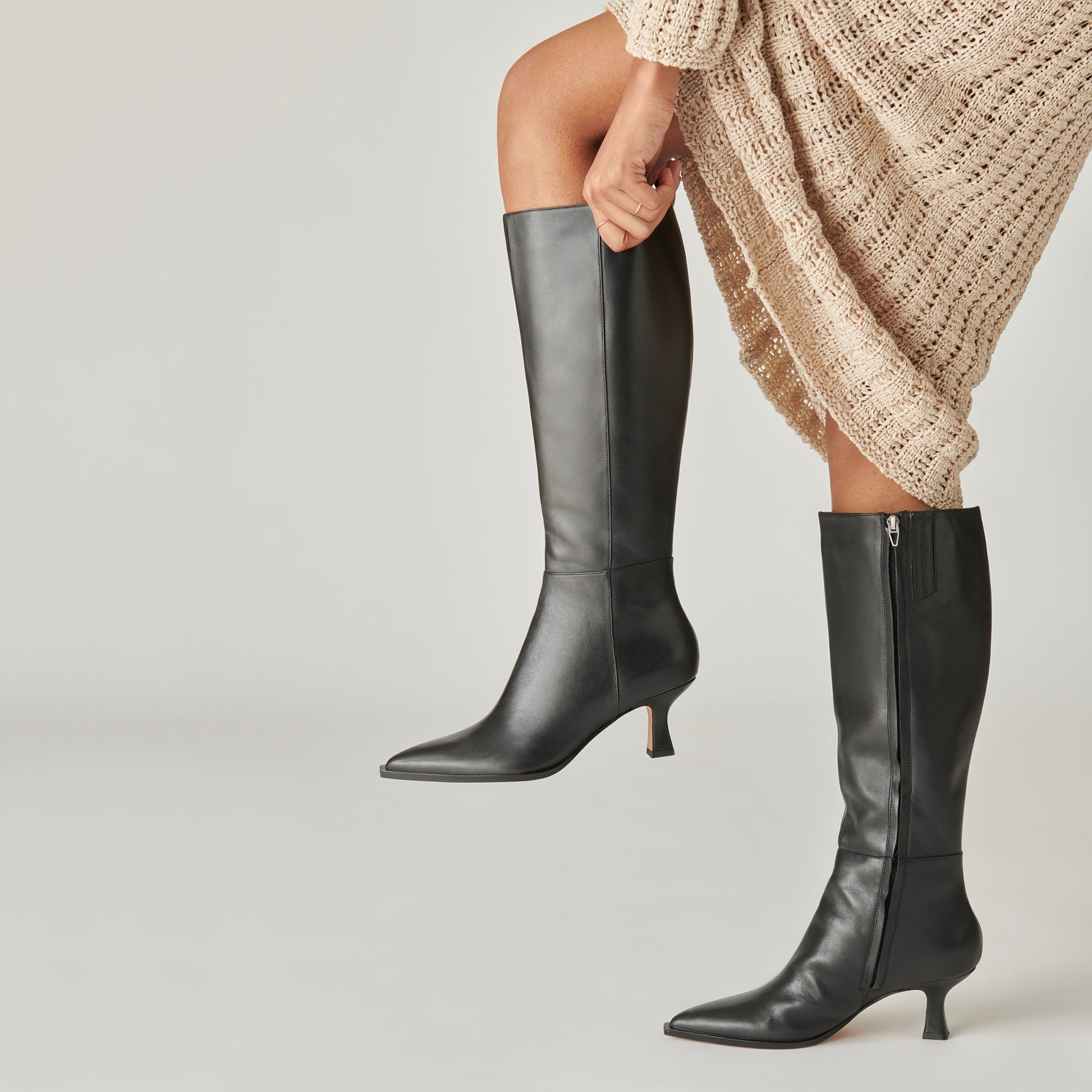 Auggie Black Leather Boots