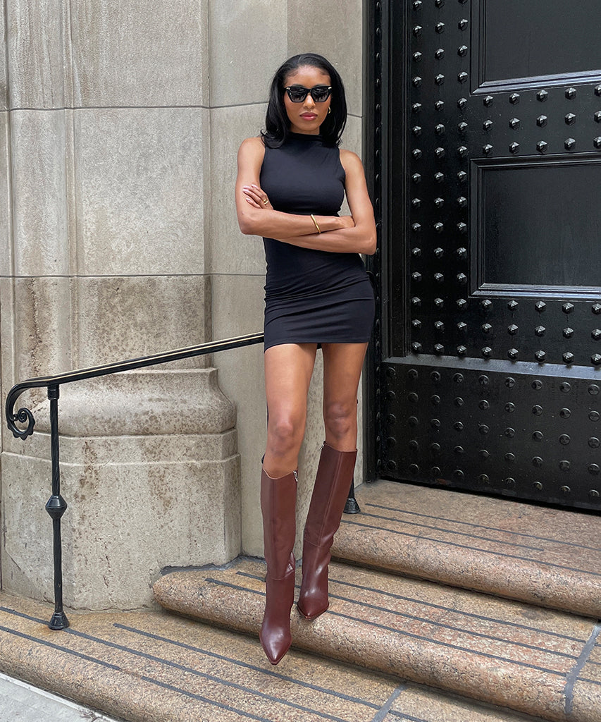 Auggie Boots | Chocolate Leather Boots by Dolce Vita