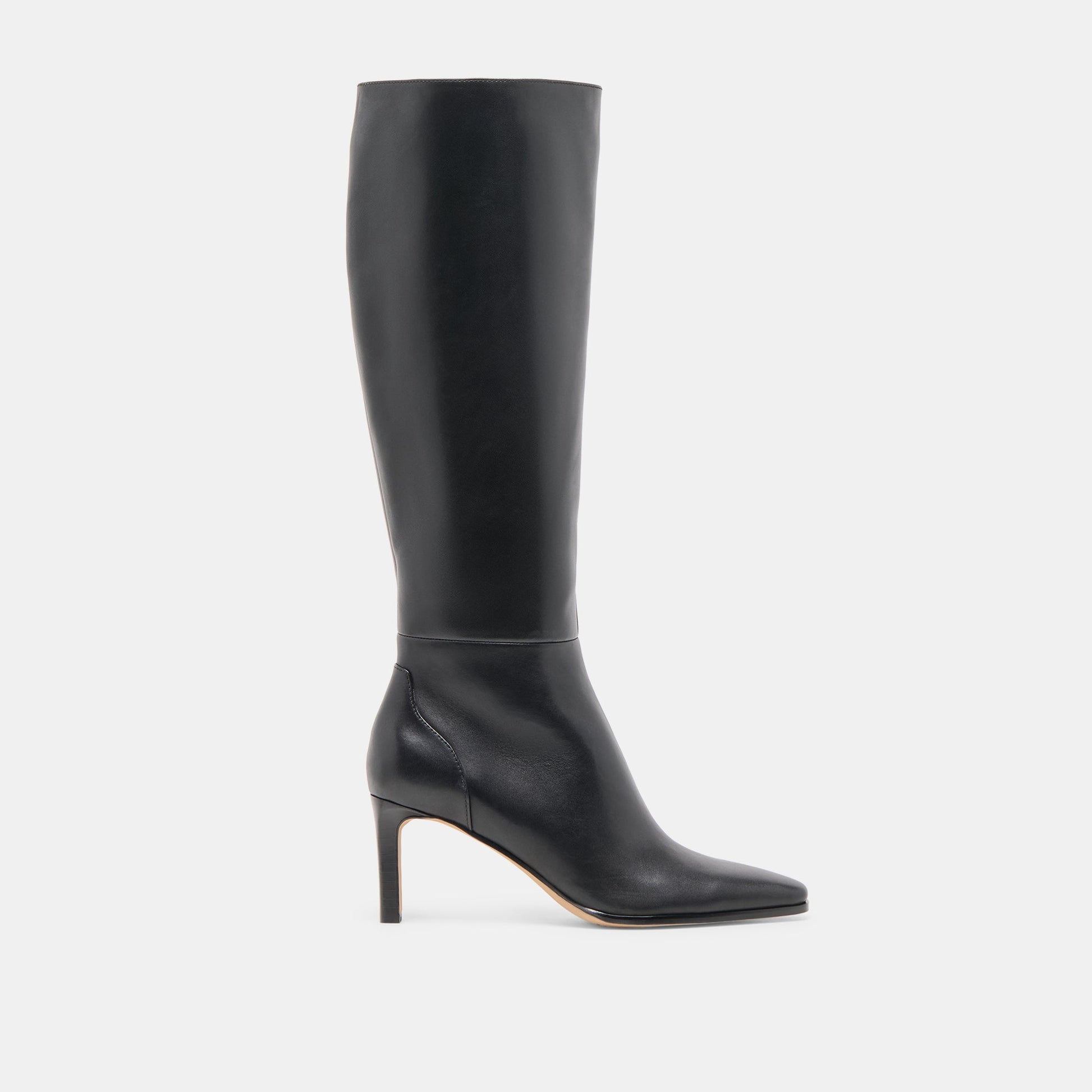 Emmi Black Leather Narrow Calf Boots