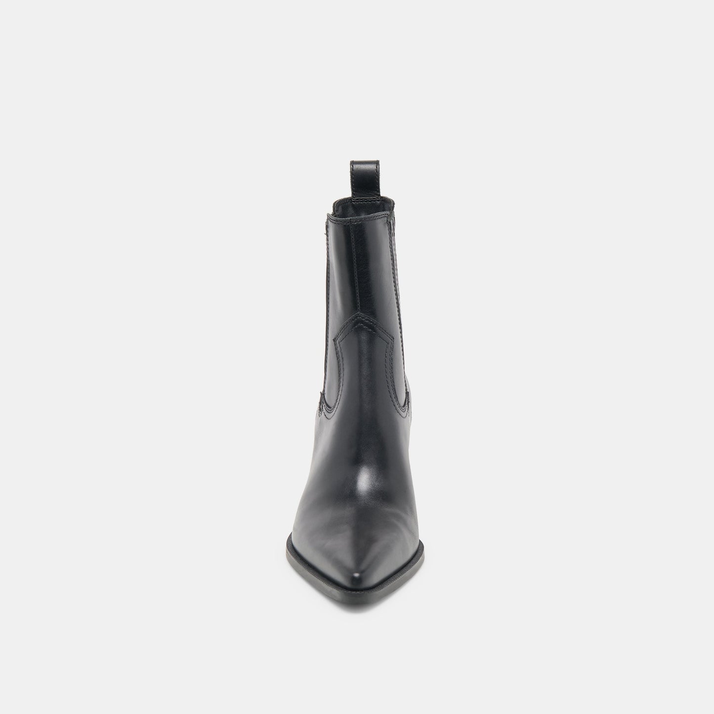 Slim Black Leather Booties