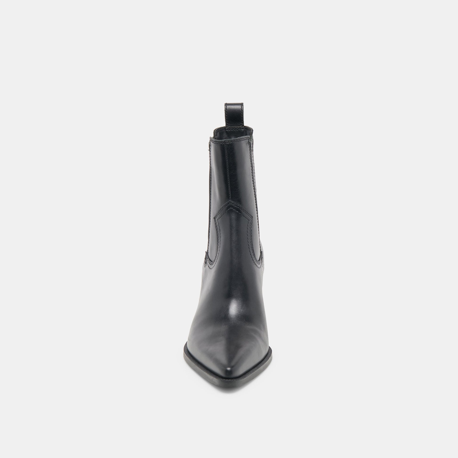 Slim Black Leather Booties