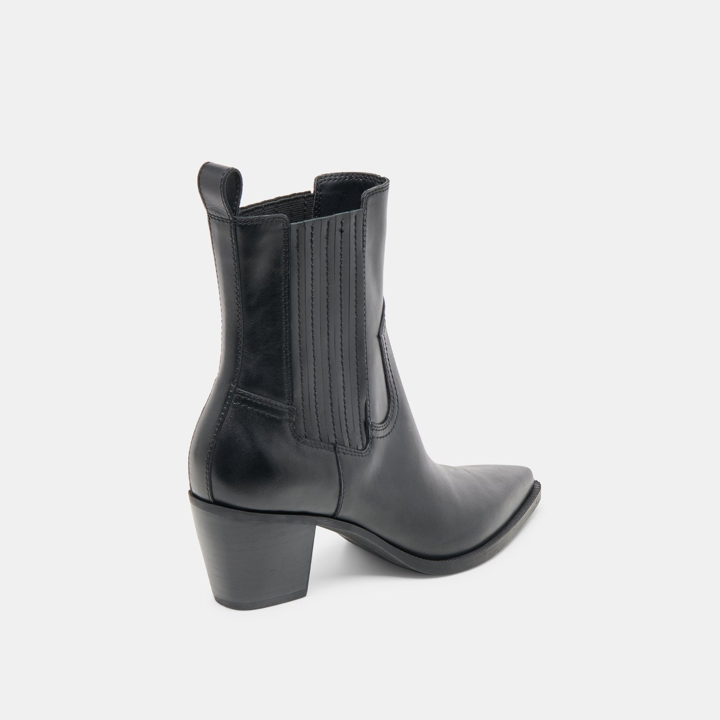 Slim Black Leather Booties