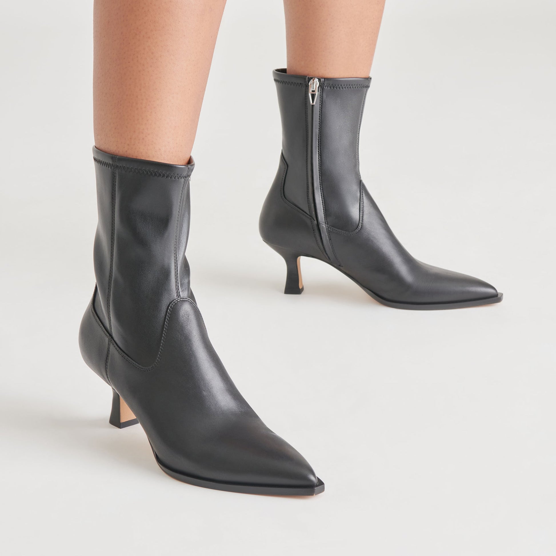 Arya Black Leather Boots