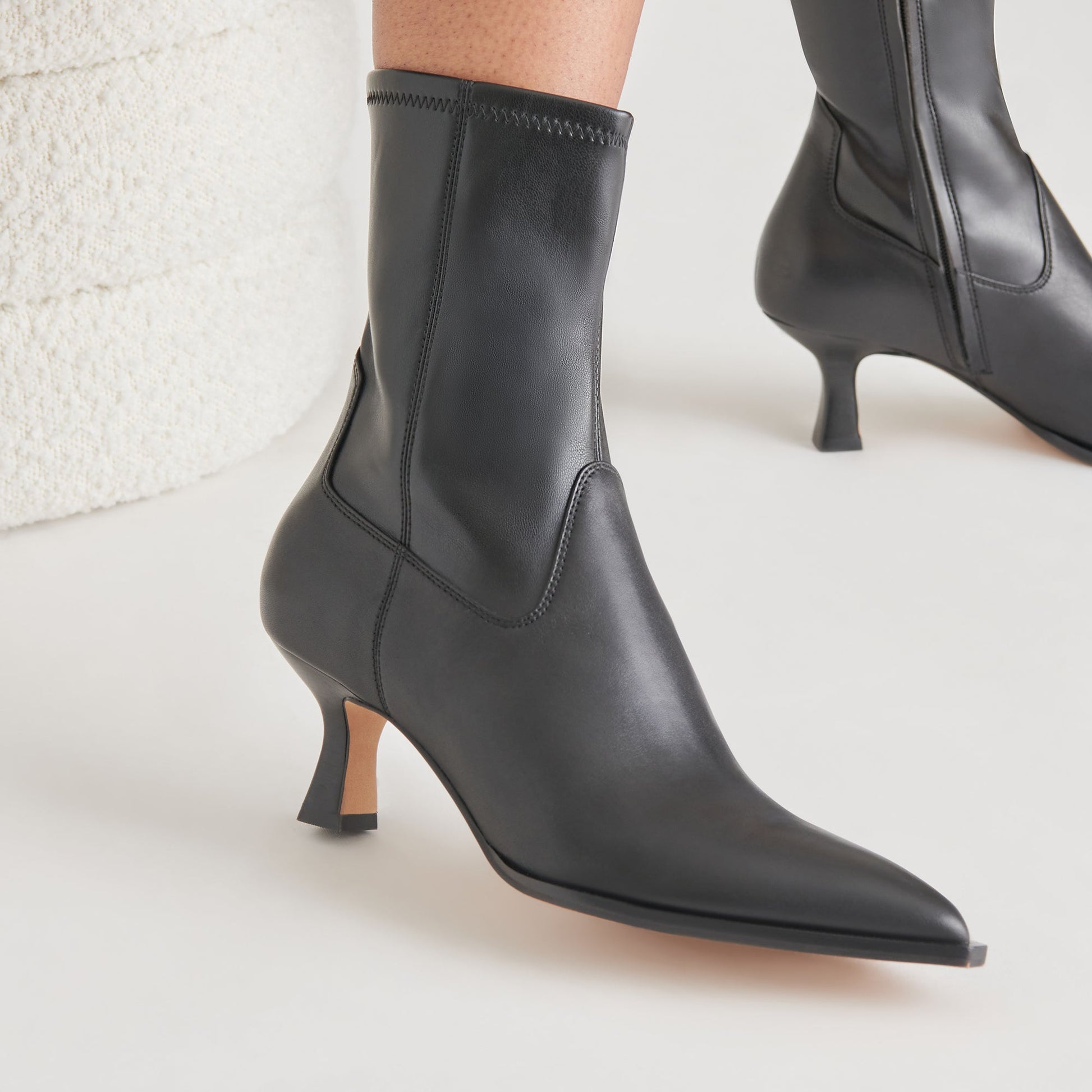Arya Black Leather Boots