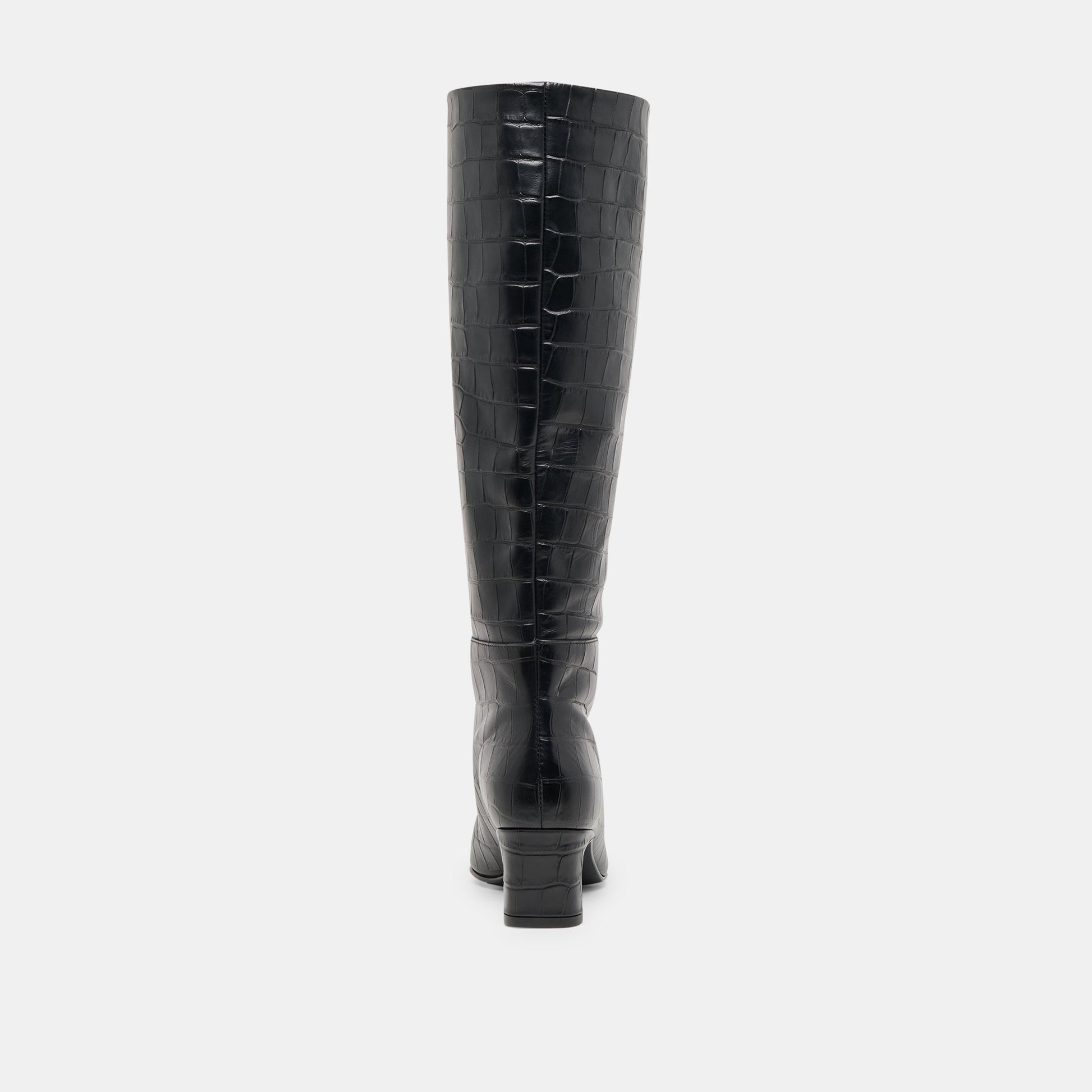 Trixi Noir Croco Embossed Leather Boots