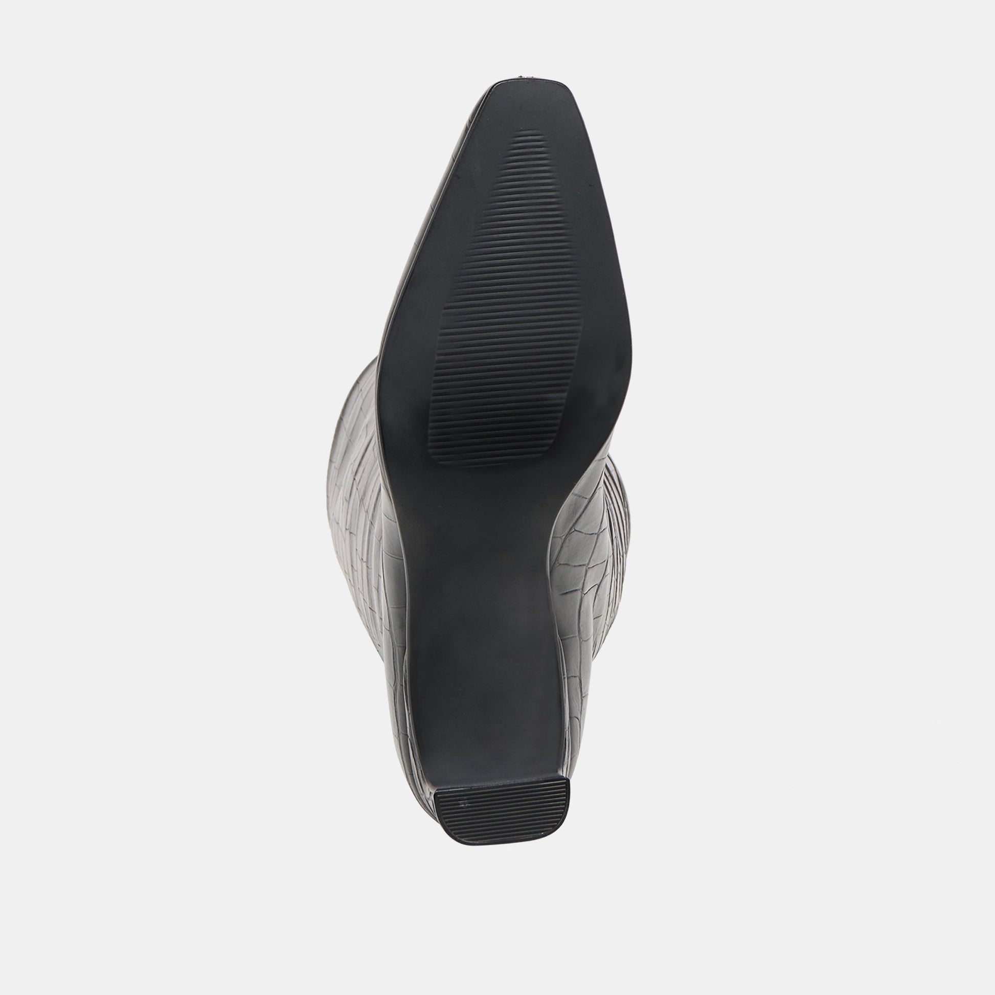 Trixi Noir Croco Embossed Leather Boots