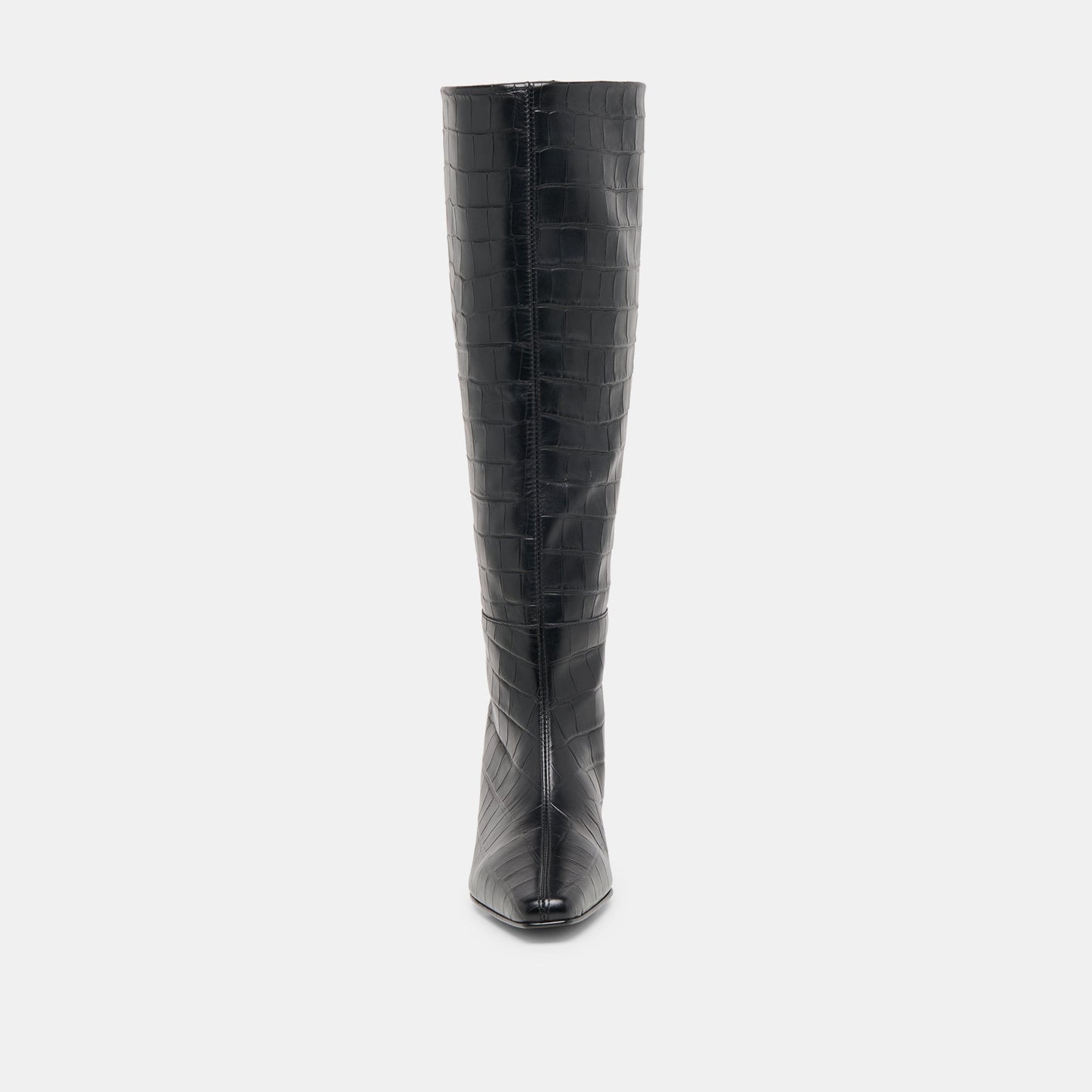 Trixi Noir Croco Embossed Leather Boots