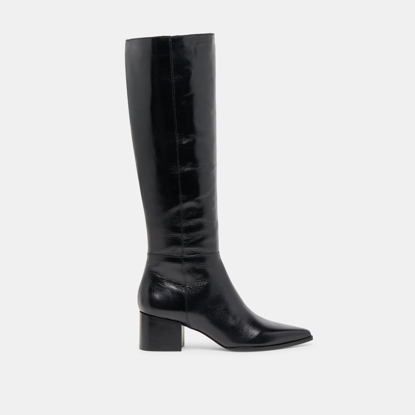 Kirson Black Leather Wide Calf Boots