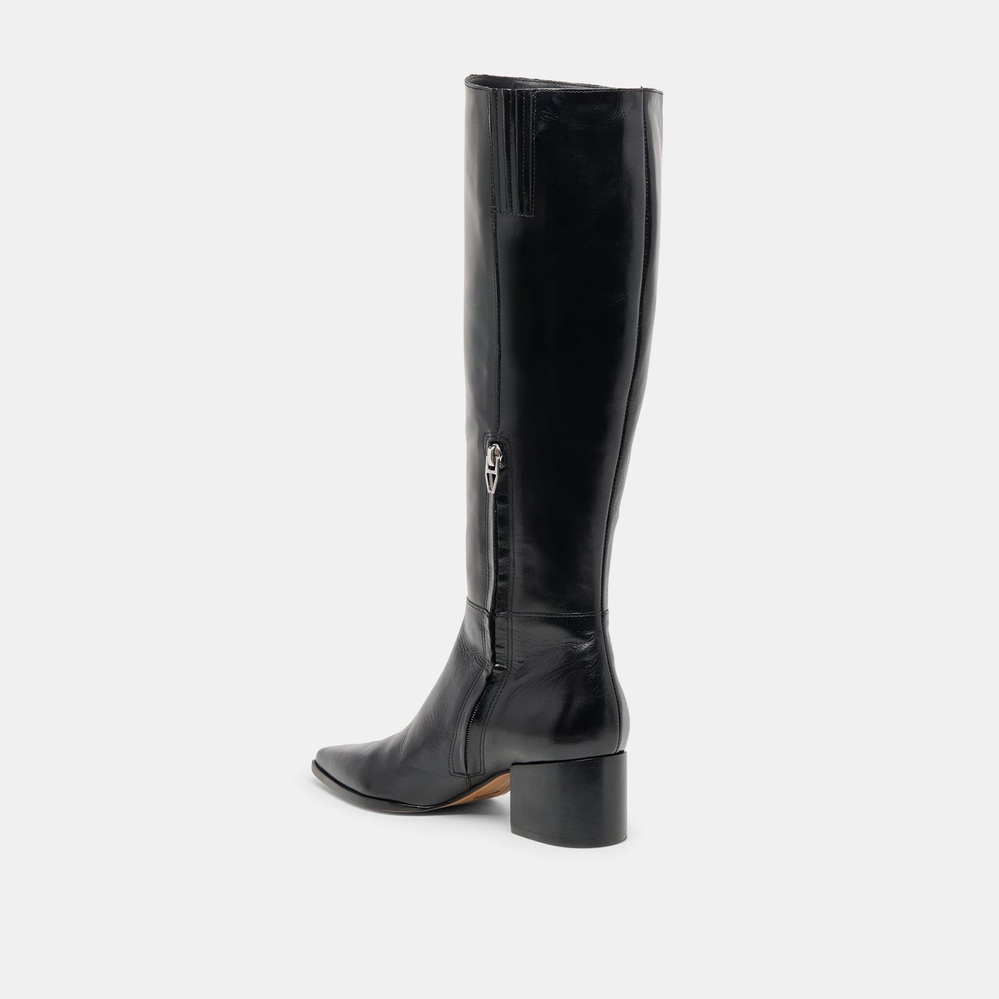 Kirson Black Leather Wide Calf Boots