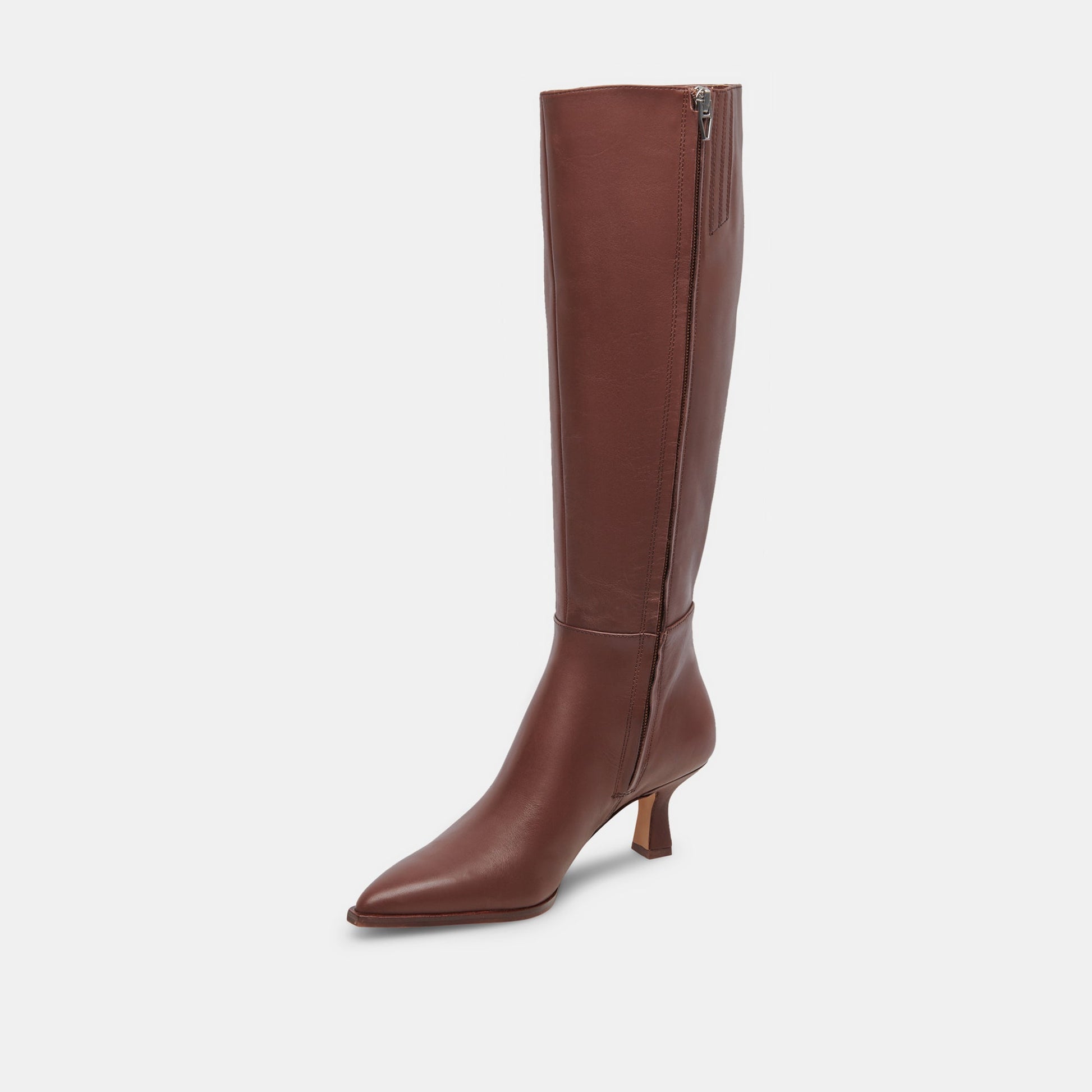 Auggie Wide Calf Boots | Chocolate Leather Boots by Dolce Vita