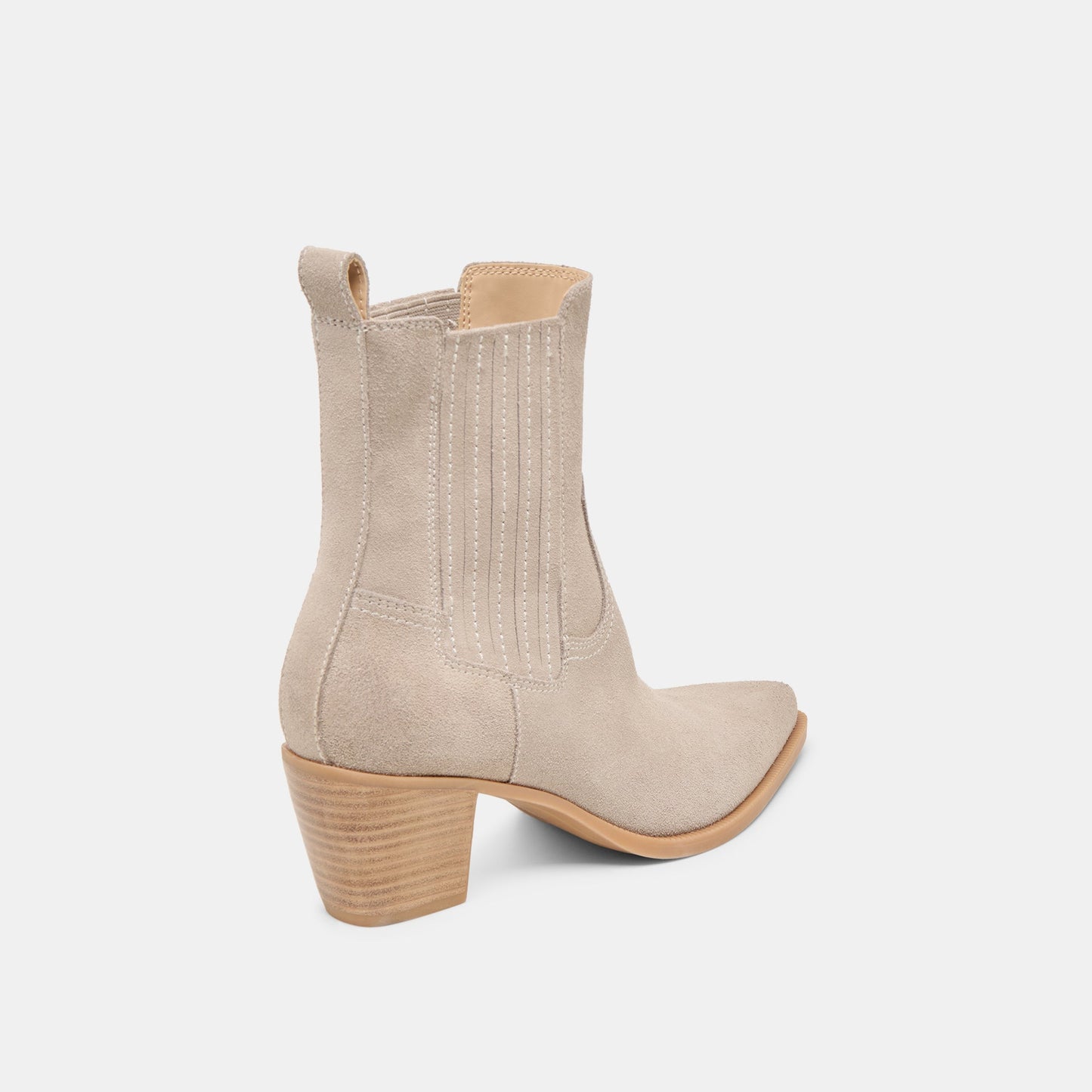 Slim Taupe Suede Booties