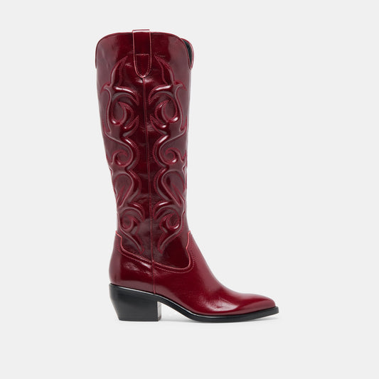 Mirla Oxblood Leather Boots