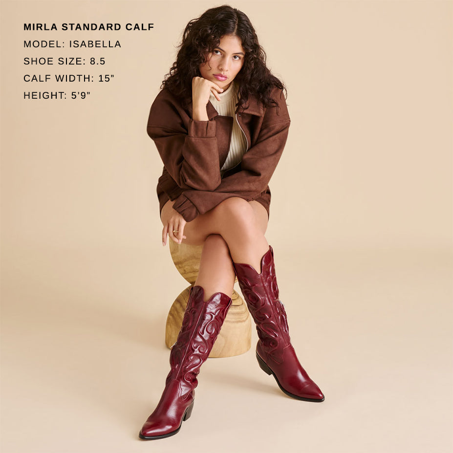 Mirla Oxblood Leather Boots