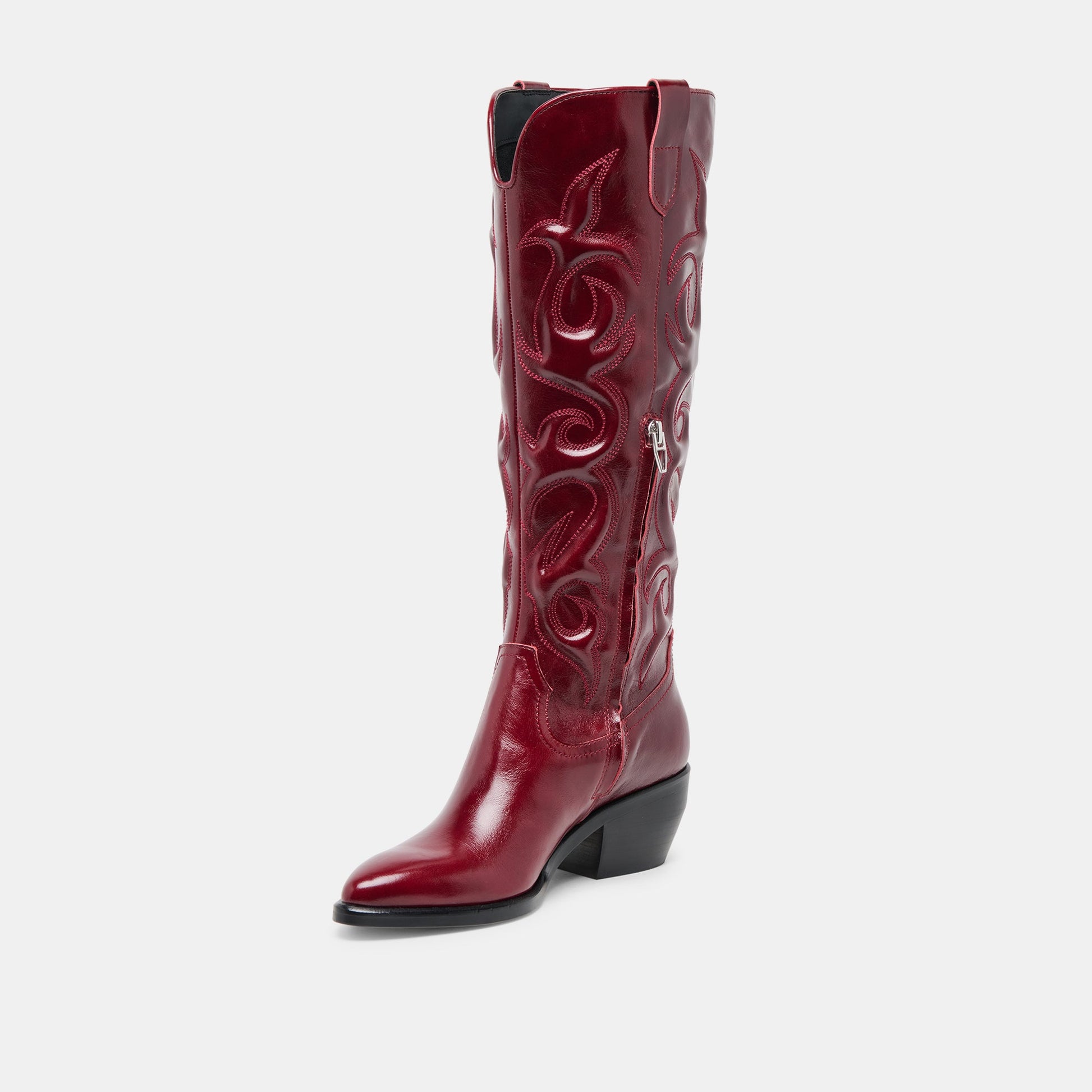 Mirla Oxblood Leather Boots
