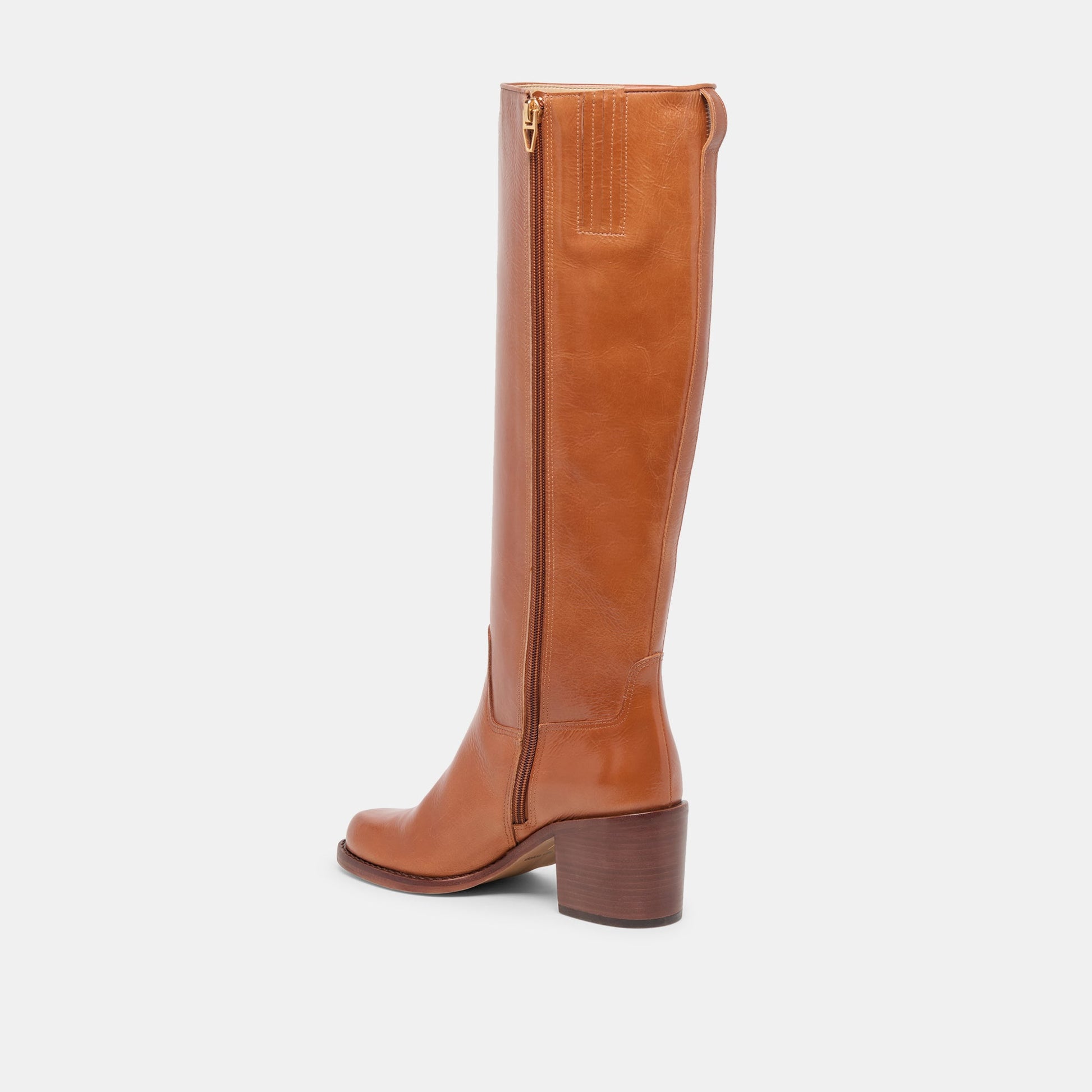 Lucyle Tan Leather Wide Calf Boots