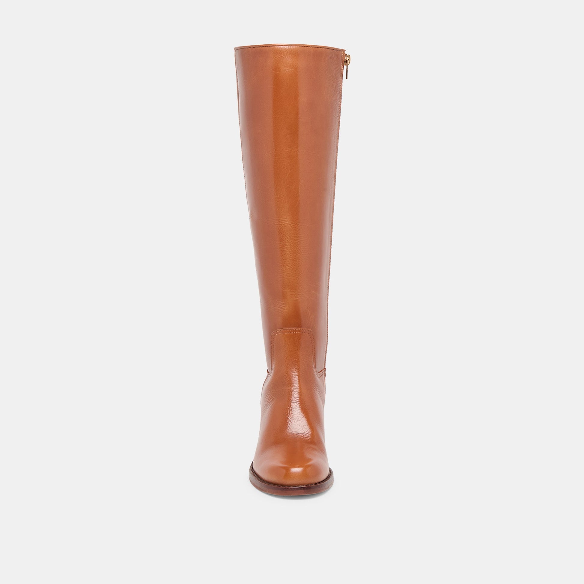 Lucyle Tan Leather Wide Calf Boots