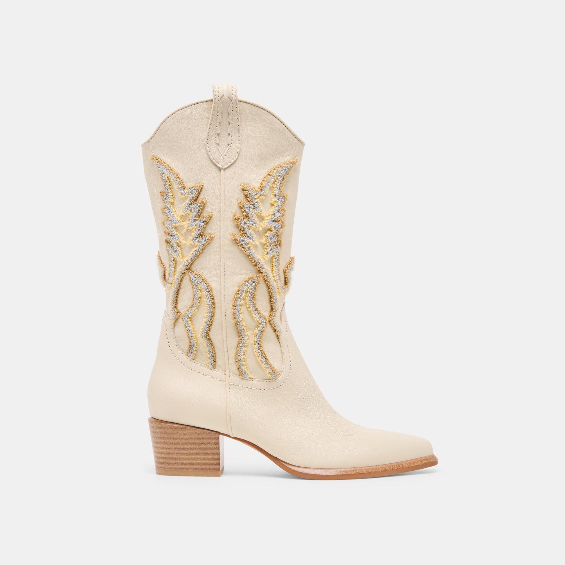 Vila Ivory Leather Boots