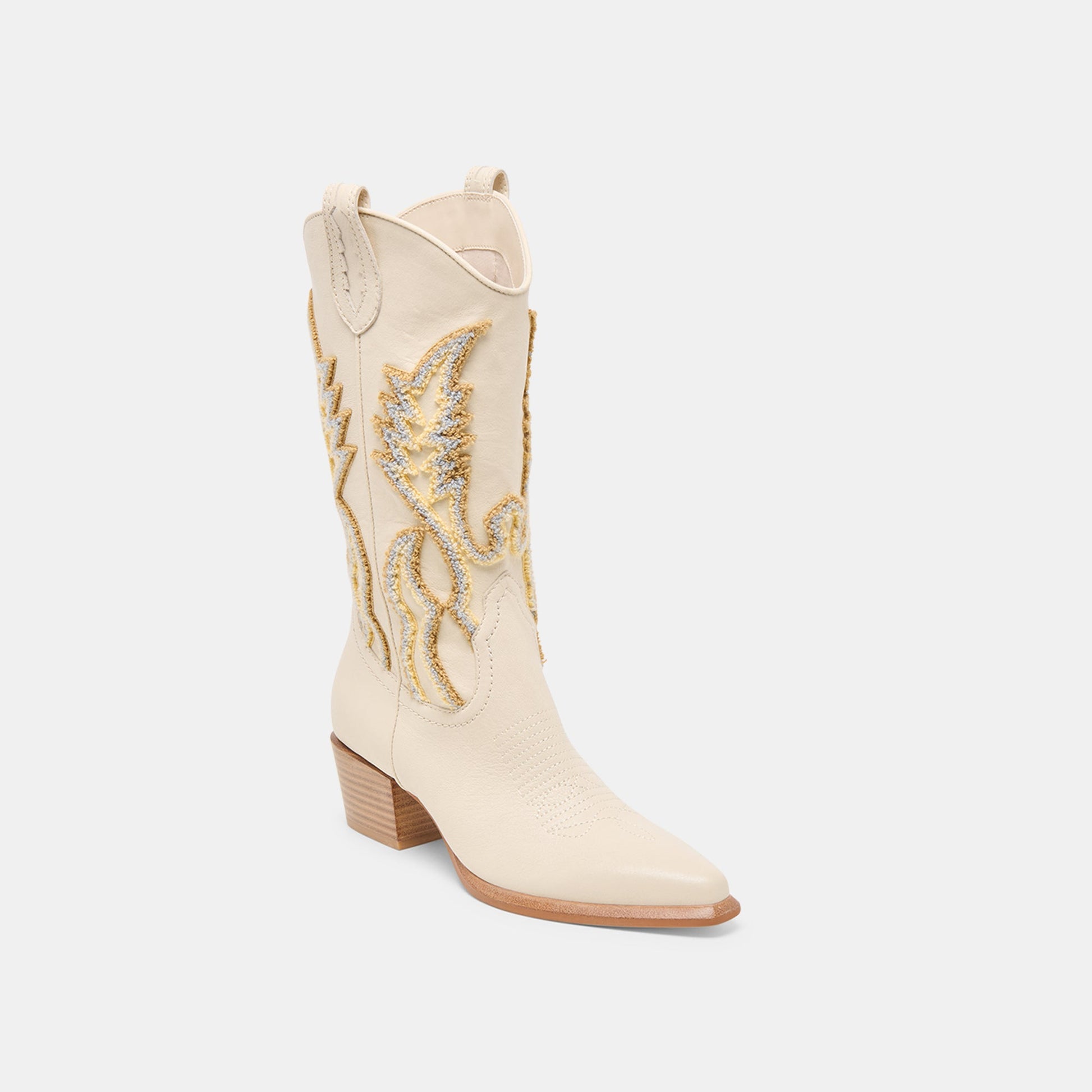 Vila Ivory Leather Boots