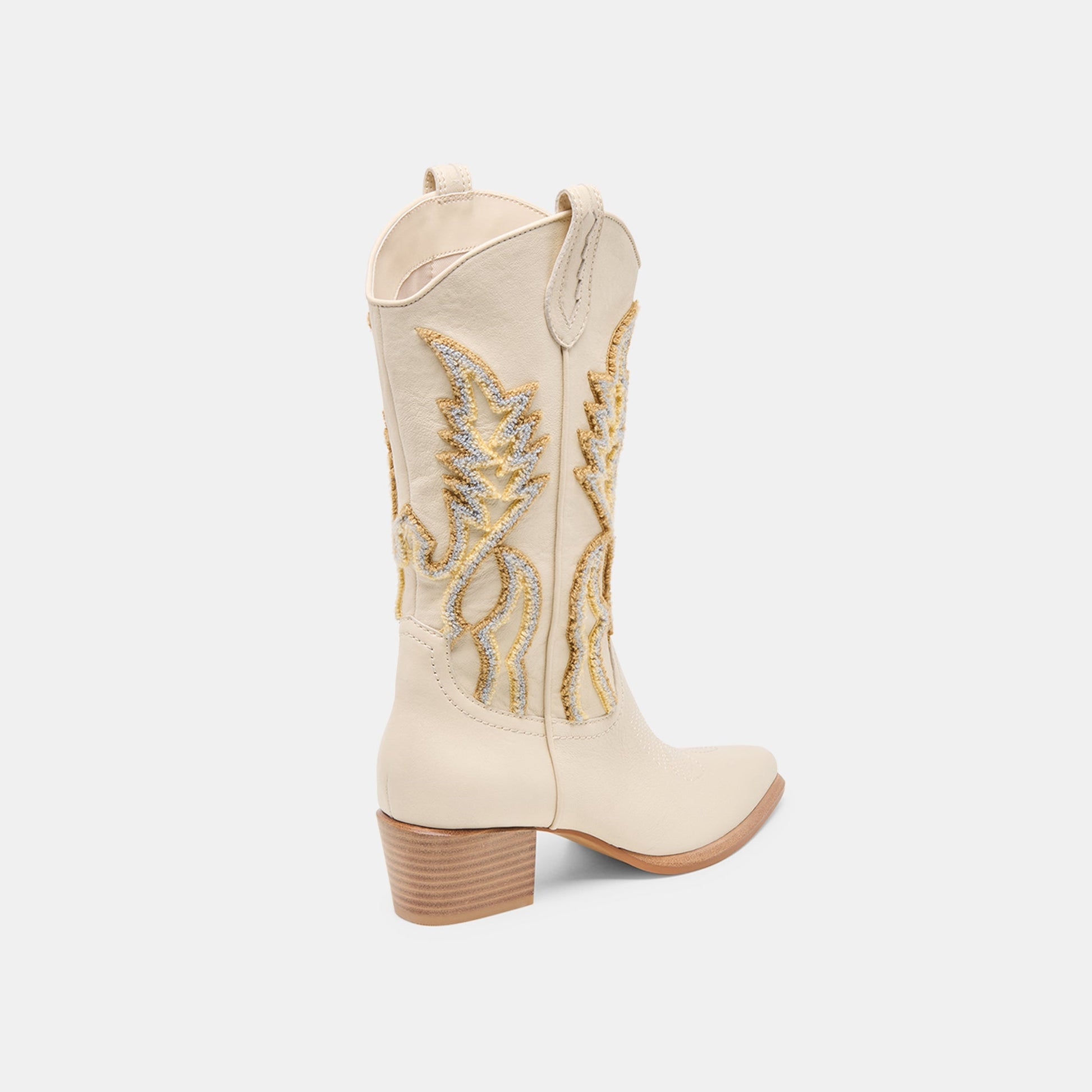 Vila Ivory Leather Boots