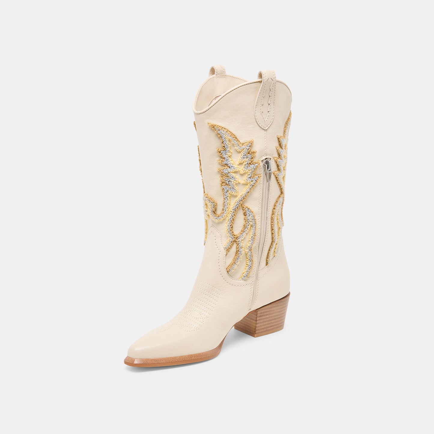 Vila Ivory Leather Boots