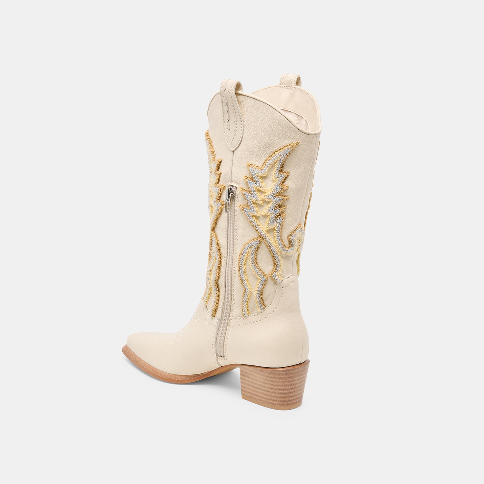 Vila Ivory Leather Boots