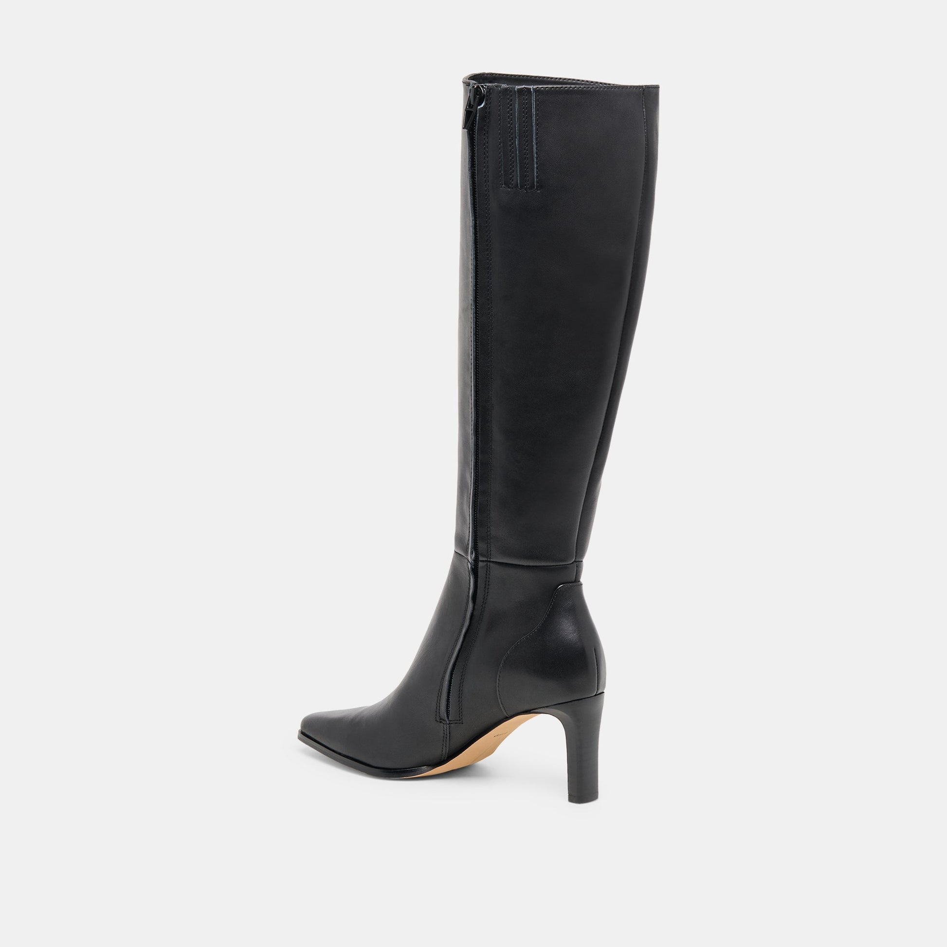 Emmi Black Leather Wide Calf Boots