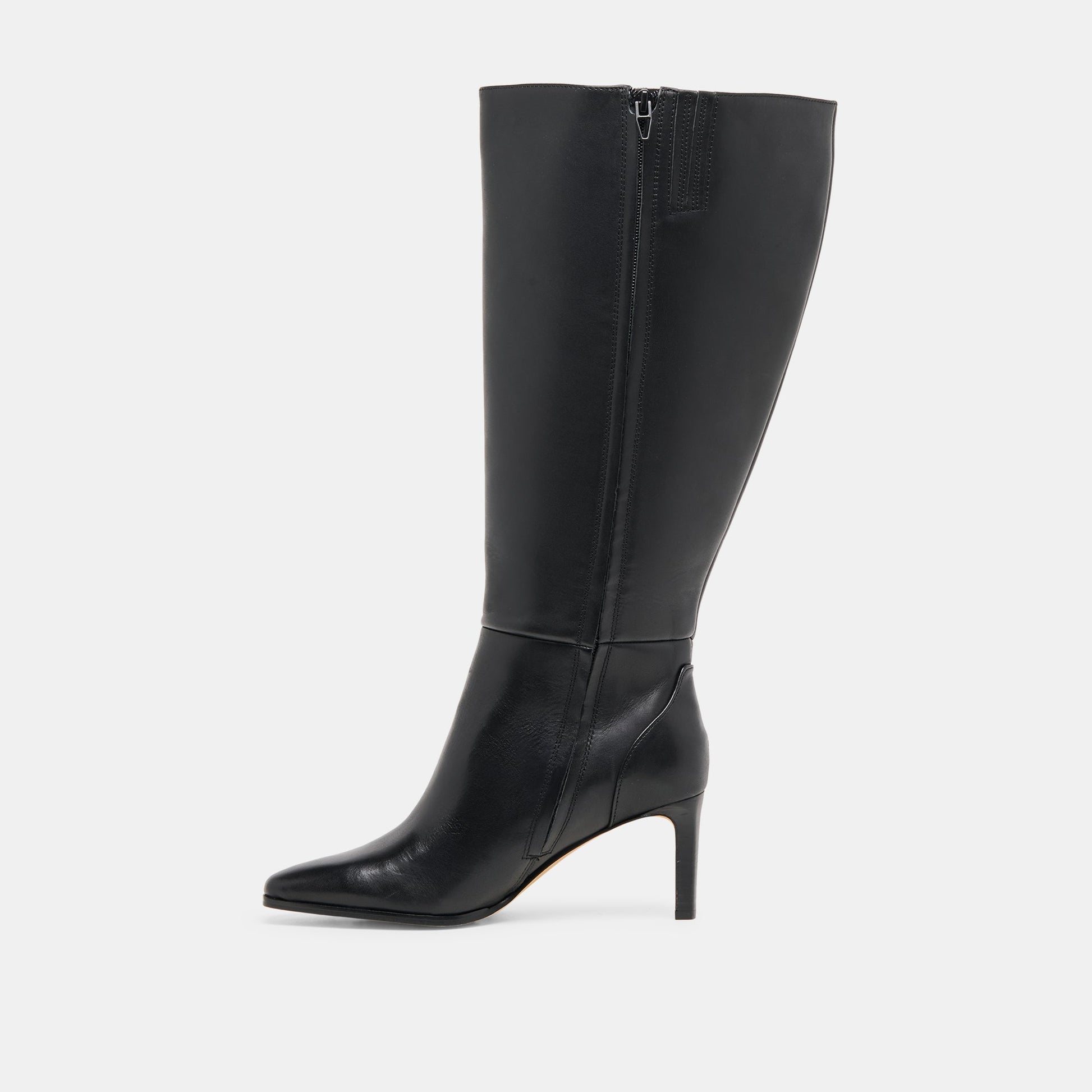 Emmi Black Leather Extra Wide Calf Boots