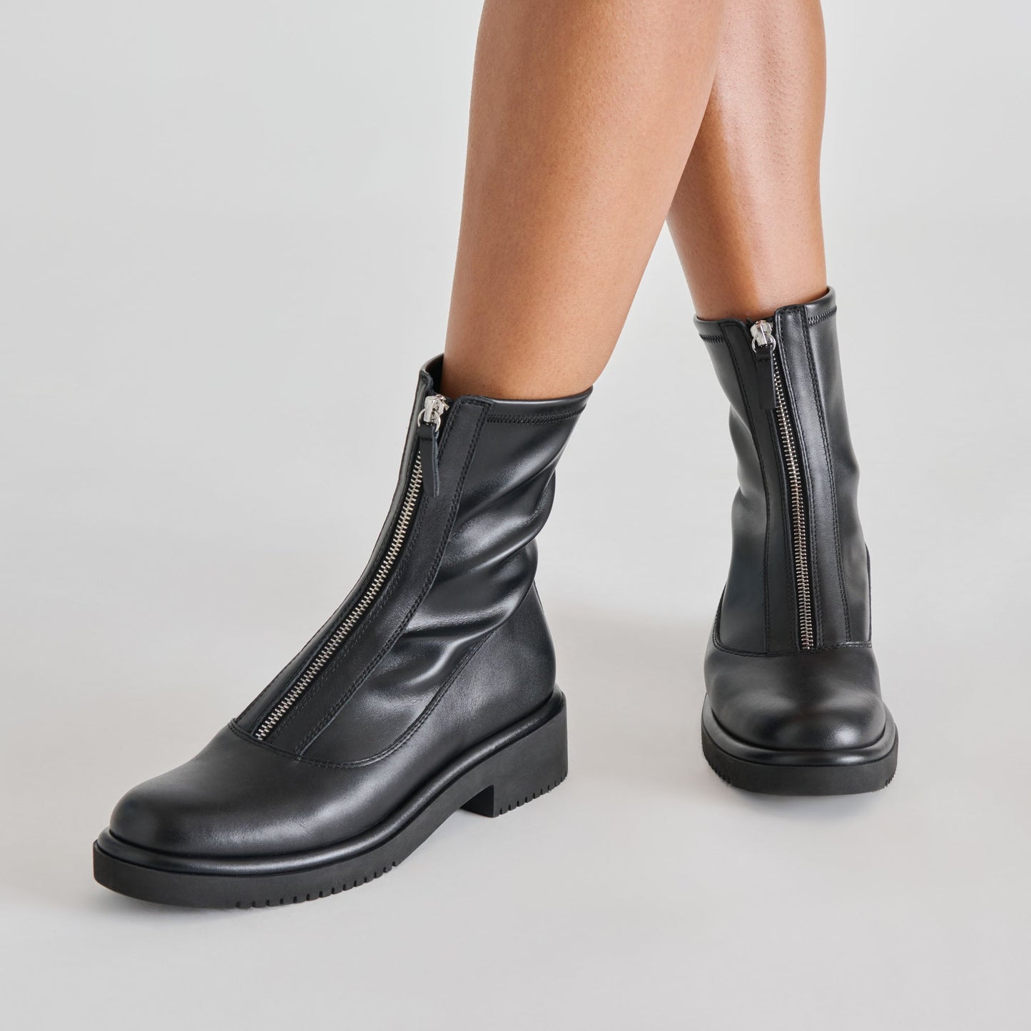 Shante Black Leather Boots