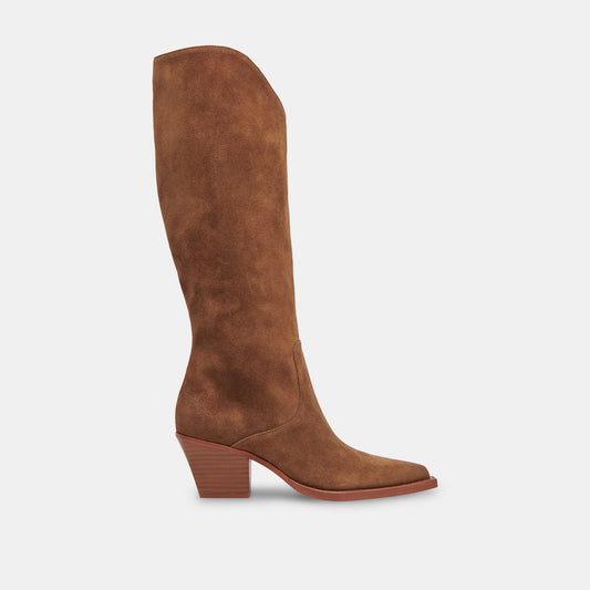 Raj Boots in Brown Suede | Women's Brown Suede Knee-High Boots
 – Dolce Vita