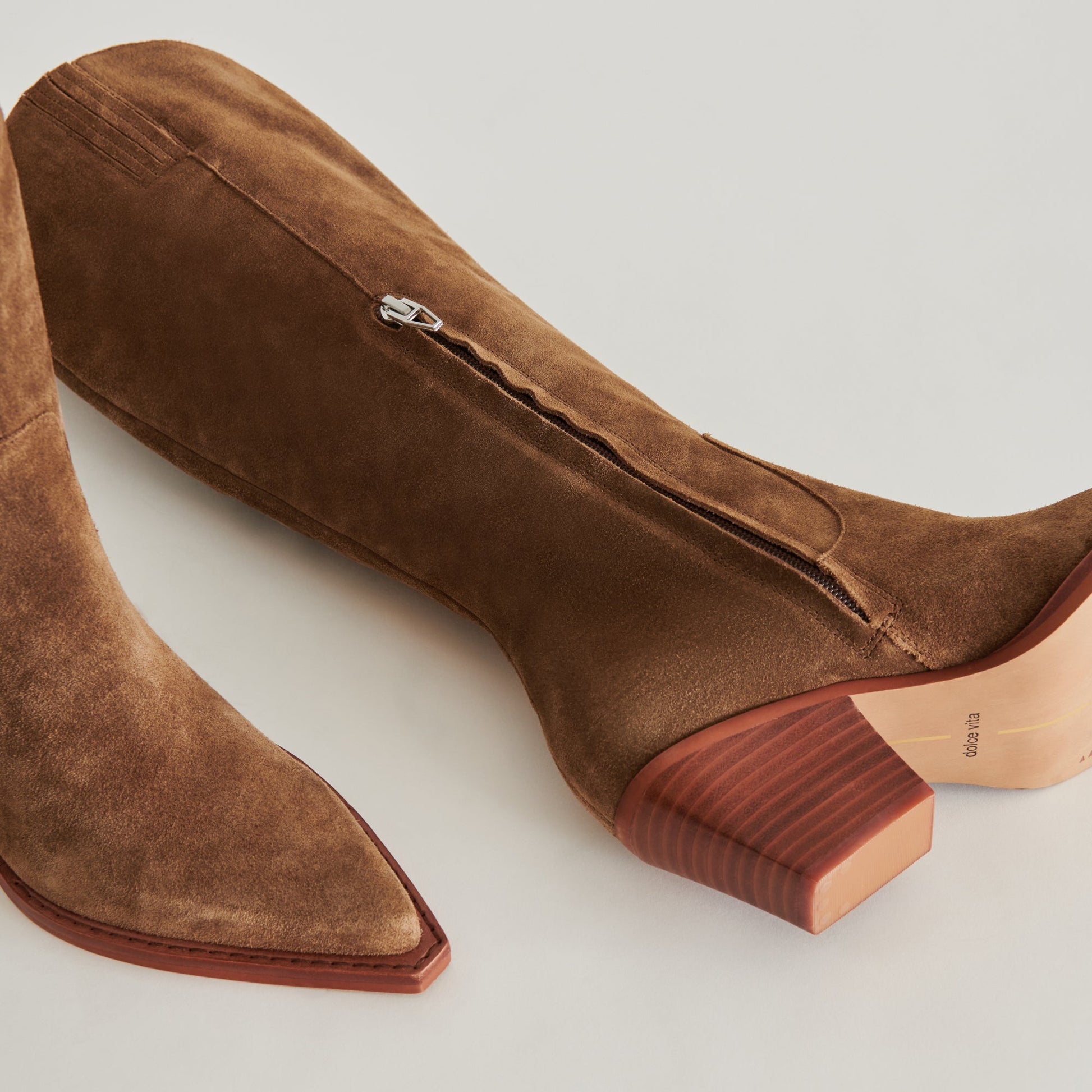 Raj Boots in Brown Suede | Women's Brown Suede Knee-High Boots
 – Dolce Vita