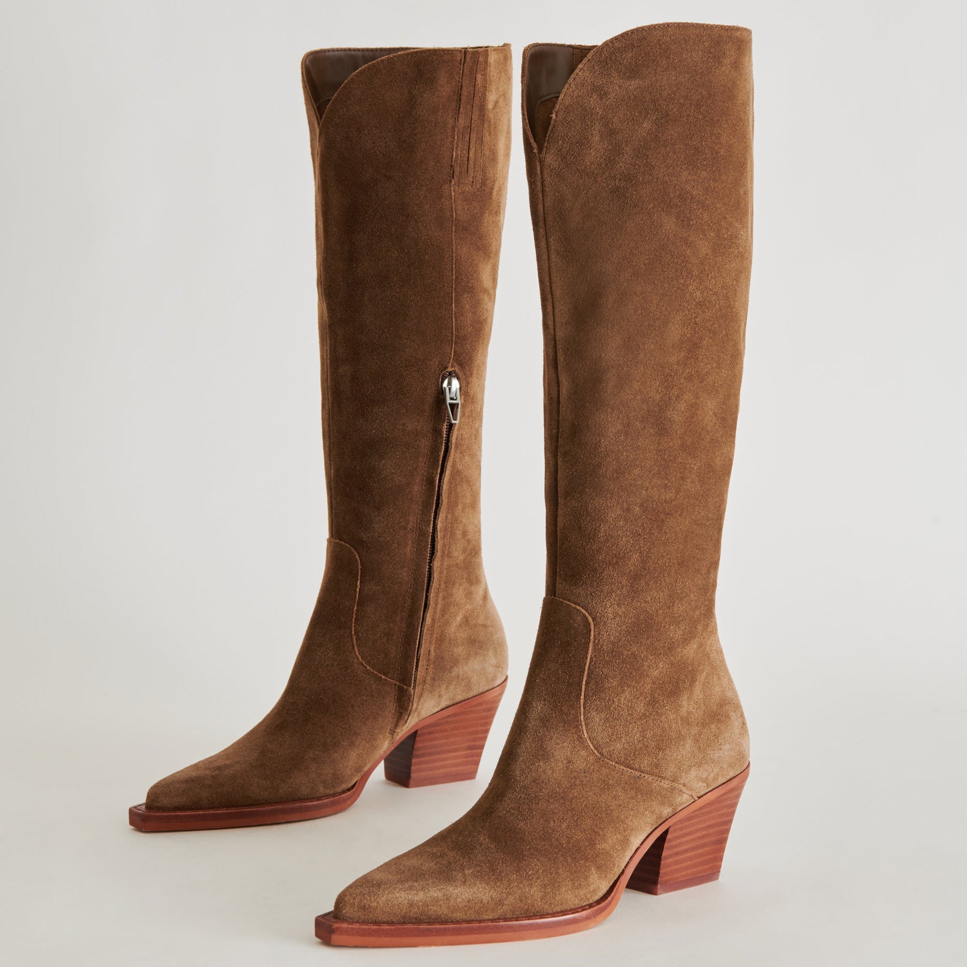 Raj Boots in Brown Suede | Women's Brown Suede Knee-High Boots
 – Dolce Vita