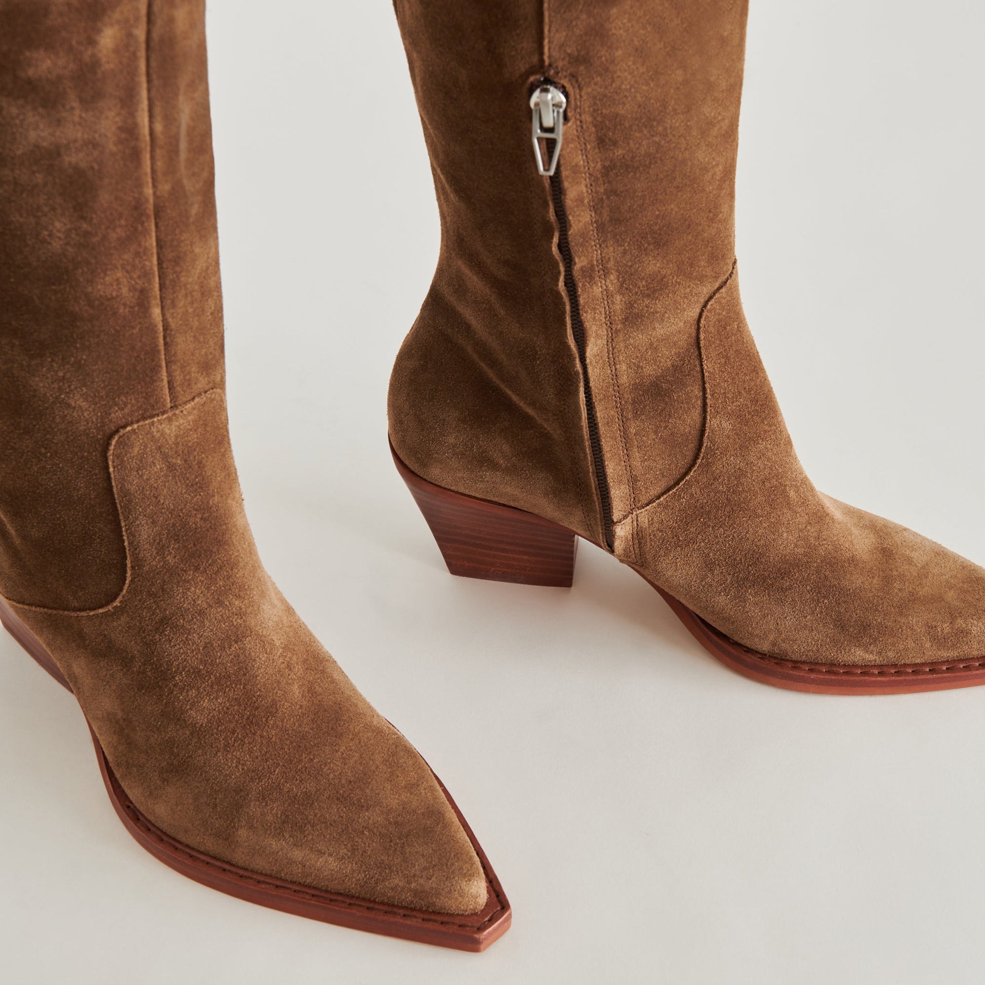 Raj Boots in Brown Suede | Women's Brown Suede Knee-High Boots
 – Dolce Vita