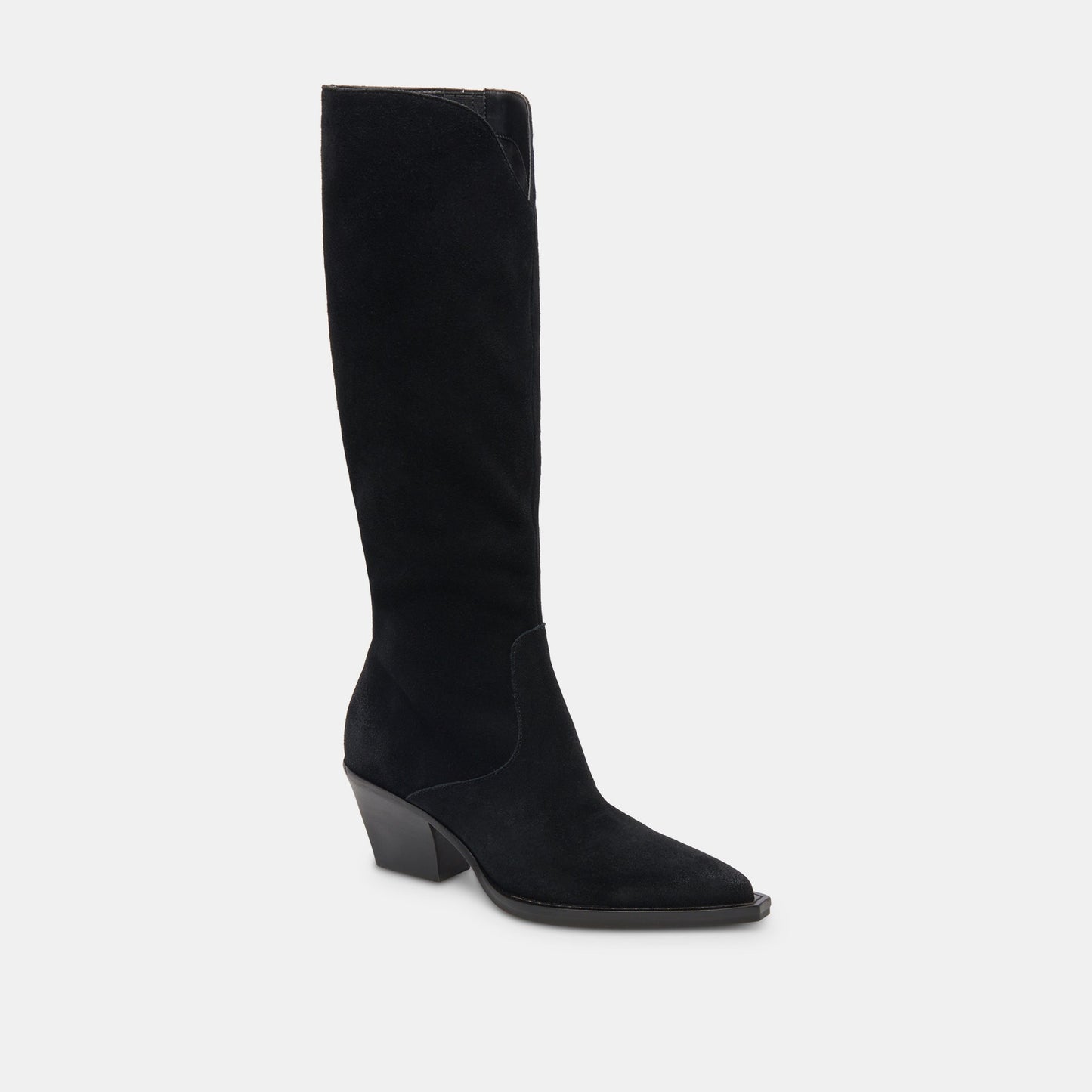 RAJ Wide Calf Boots Onyx Suede | Women's Onyx Suede Knee-High Boots
 – Dolce Vita