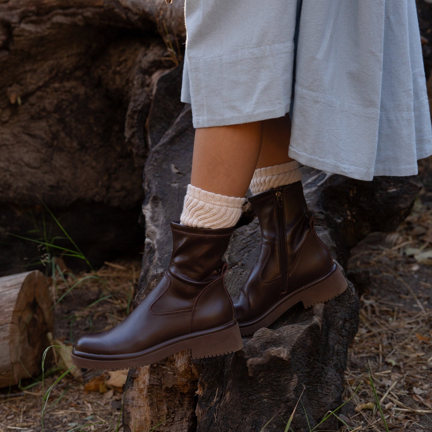 Simaya H2O Waterproof Mahogany Leather Boots