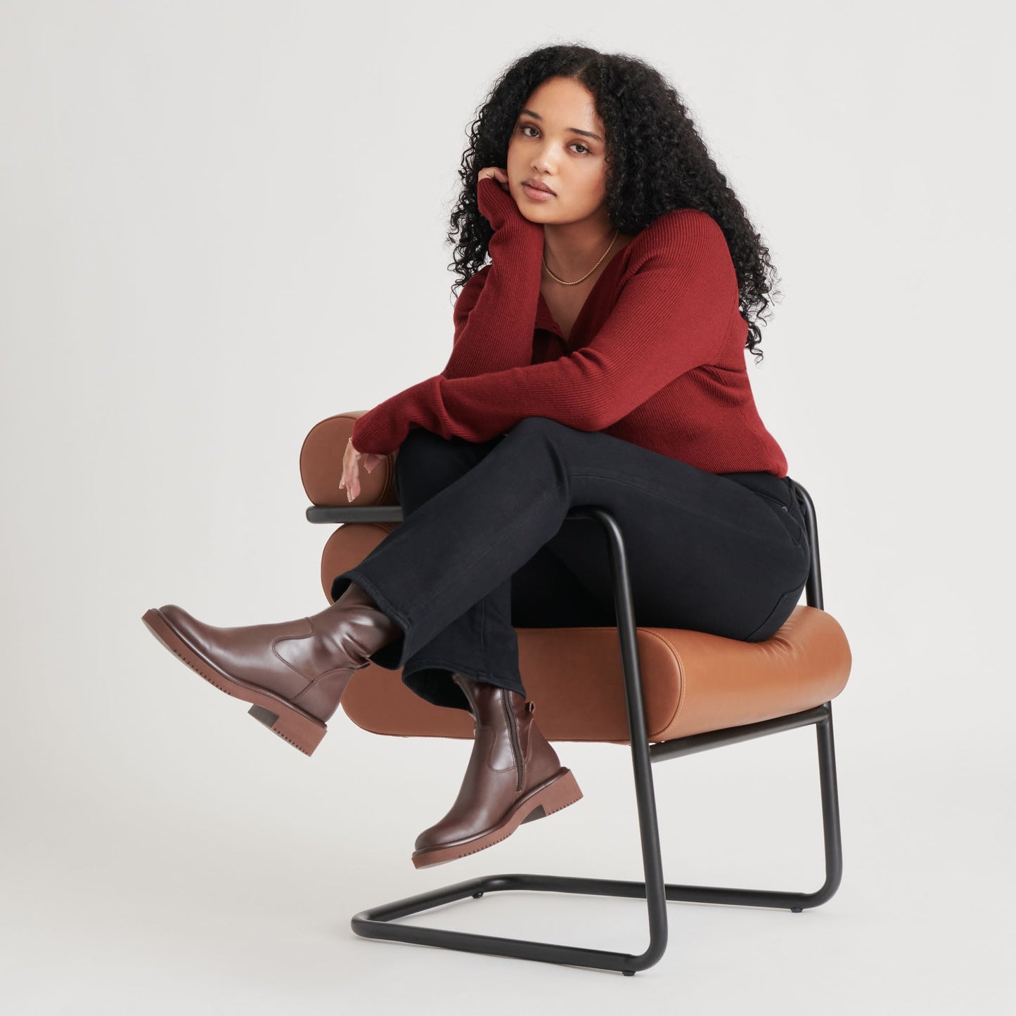 Simaya H2O Waterproof Mahogany Leather Boots
